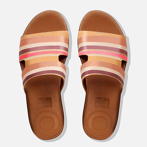Women s H BAR Leather Slides FitFlop CA