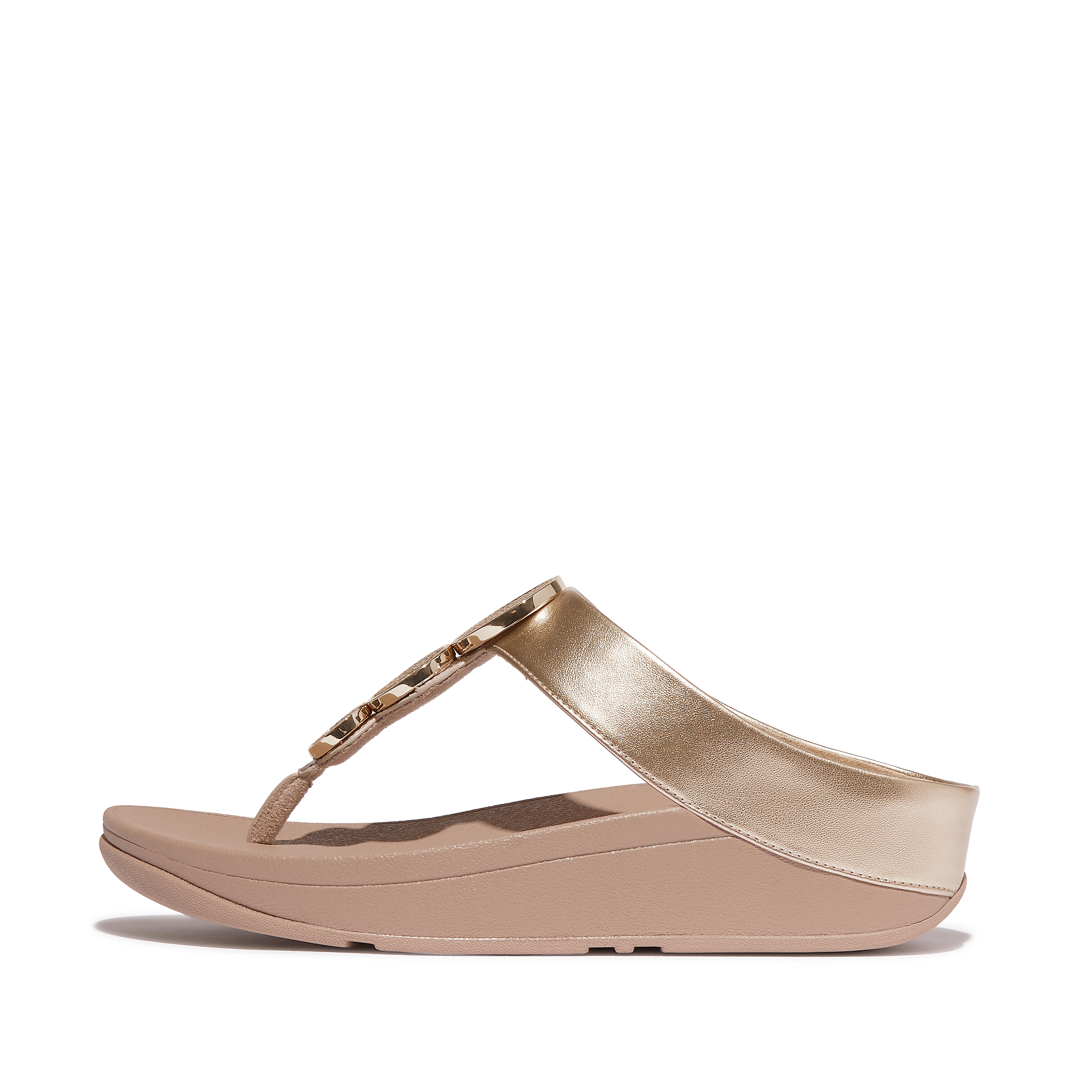 FitFlop Halo ウーマン Toe Post サンダル Amazon.com | FitFlop FE5090-030 HALO METALLIC-TRIM TOE-POST