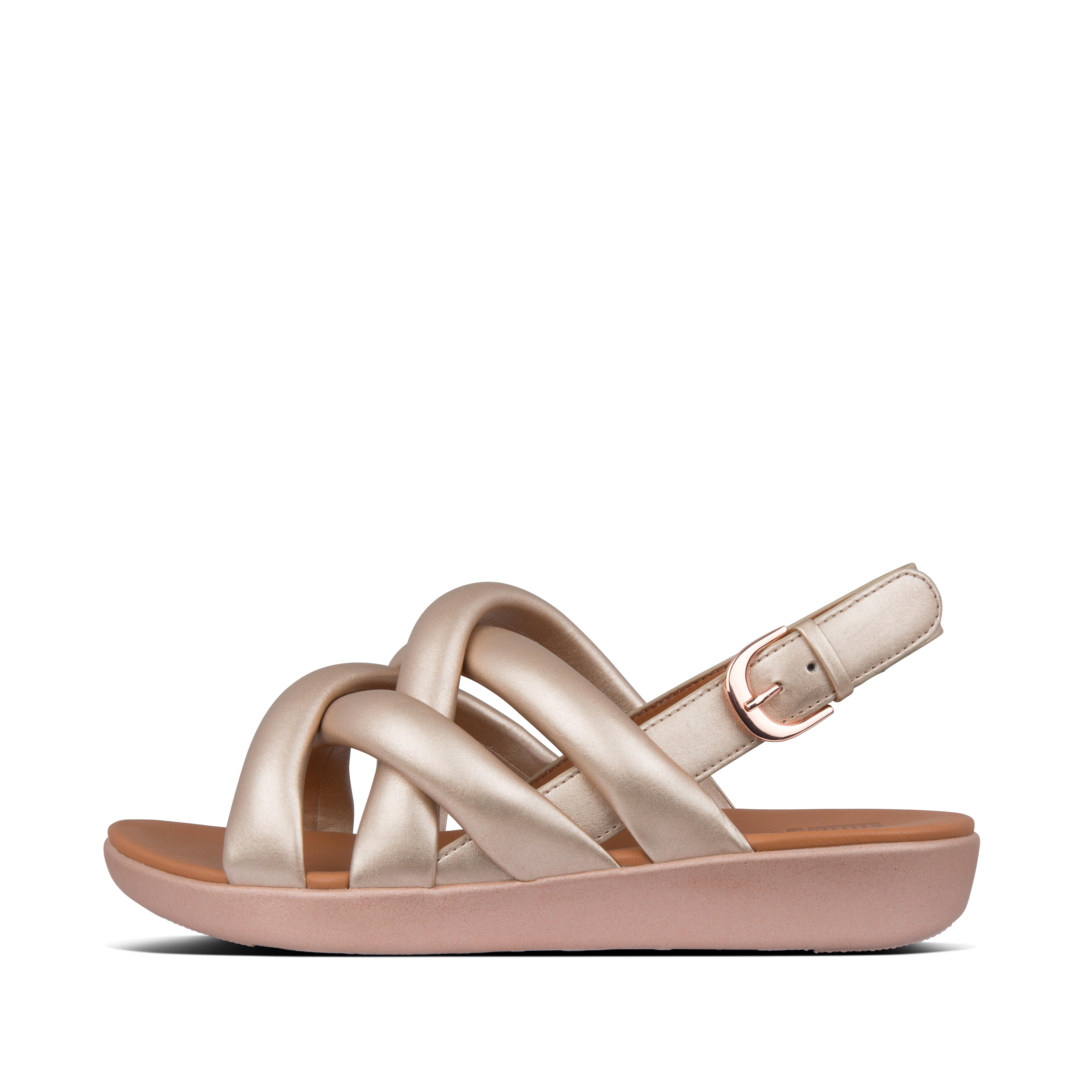 pu gold sandals