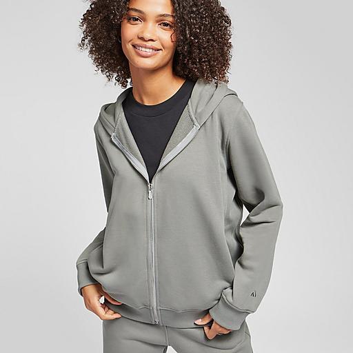 FitFlop Women s BASIC THREADS Full Zip Hoodie Grey Size Small Cotton Mix