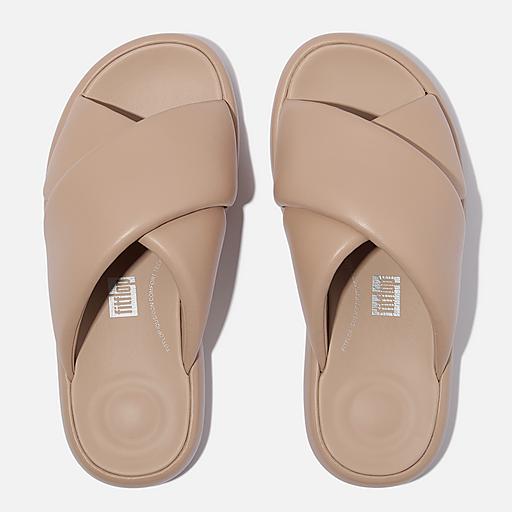 Women's Iqushion Leather Slides | FitFlop US