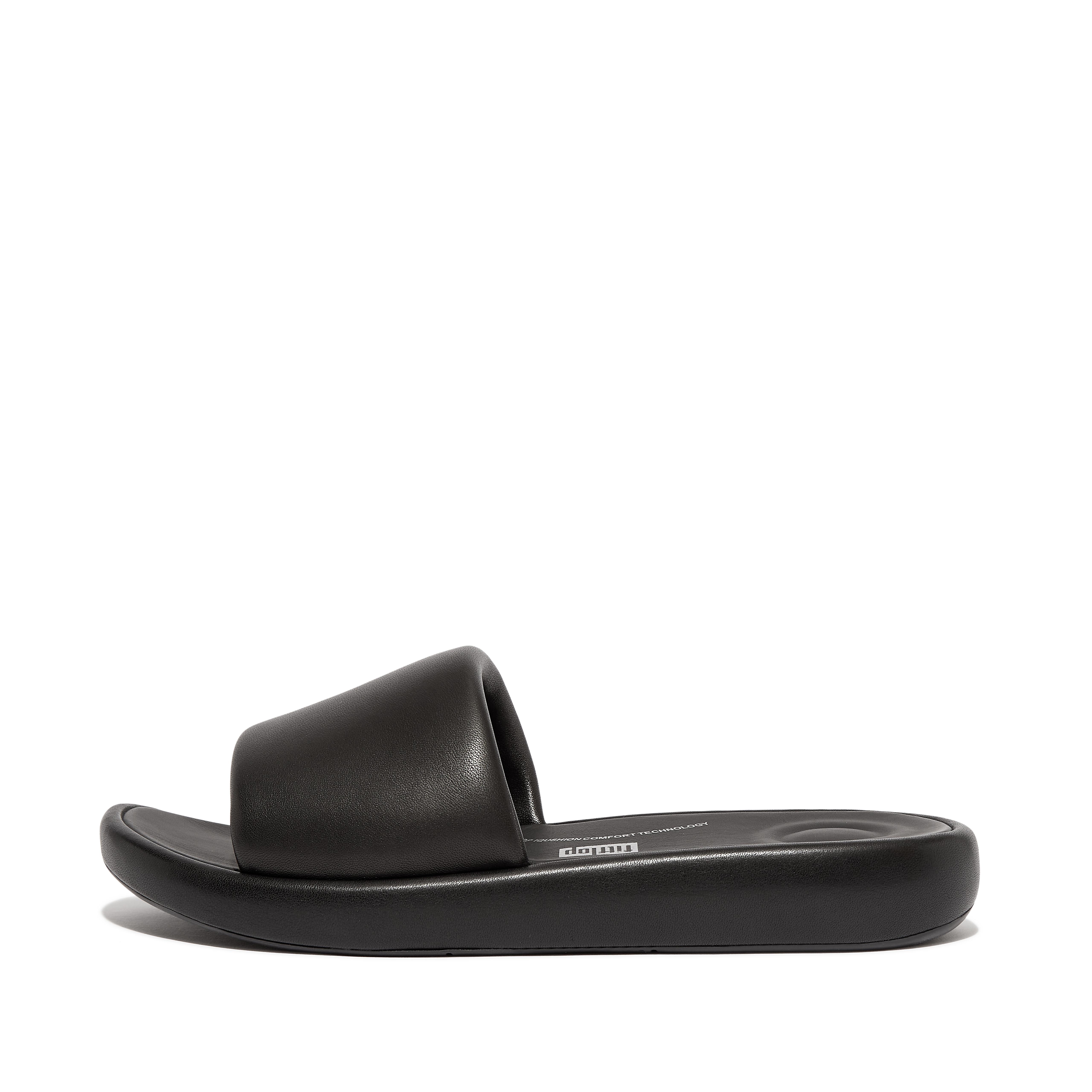 Women's Iqushion Leather Slides | FitFlop CA