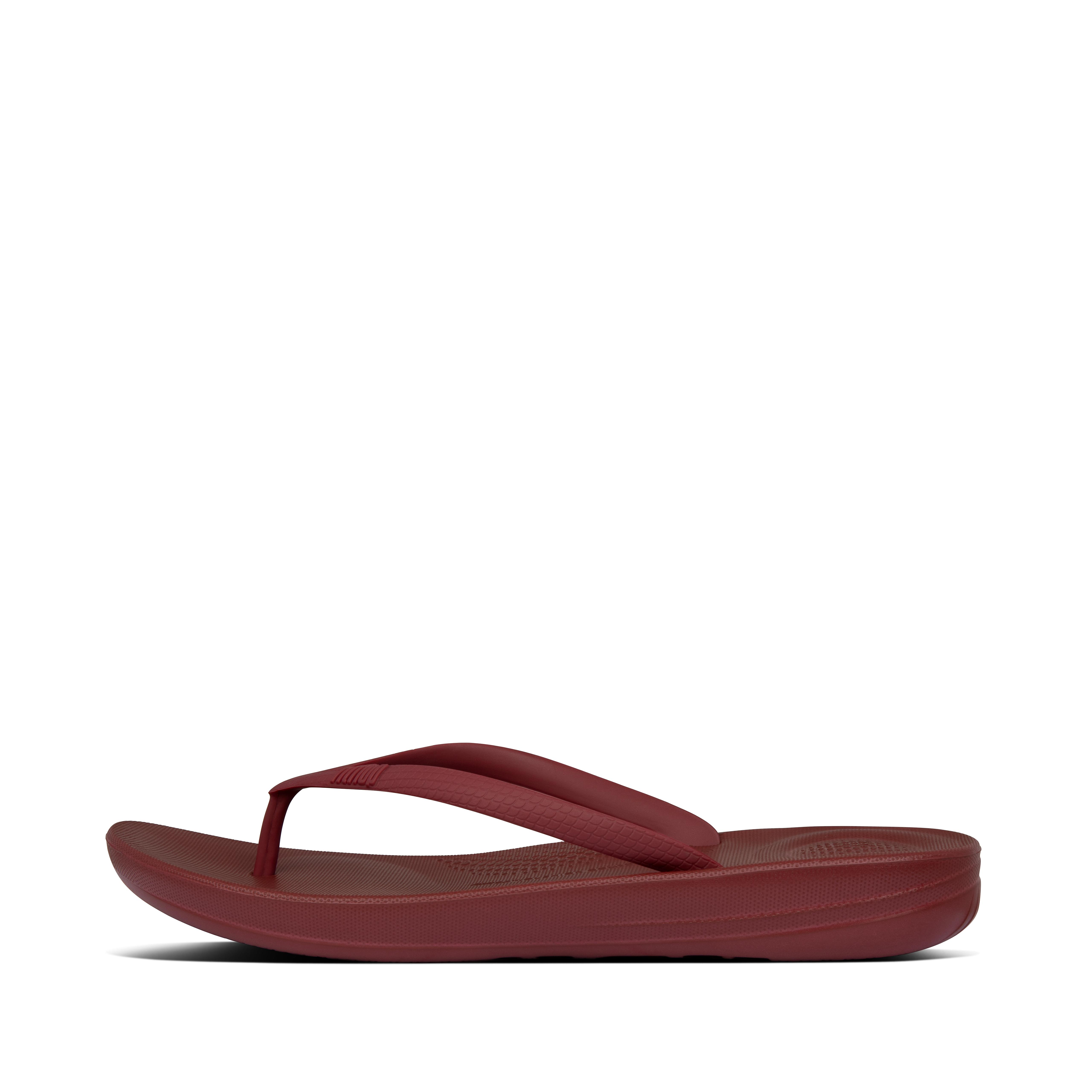 maroon flip flops