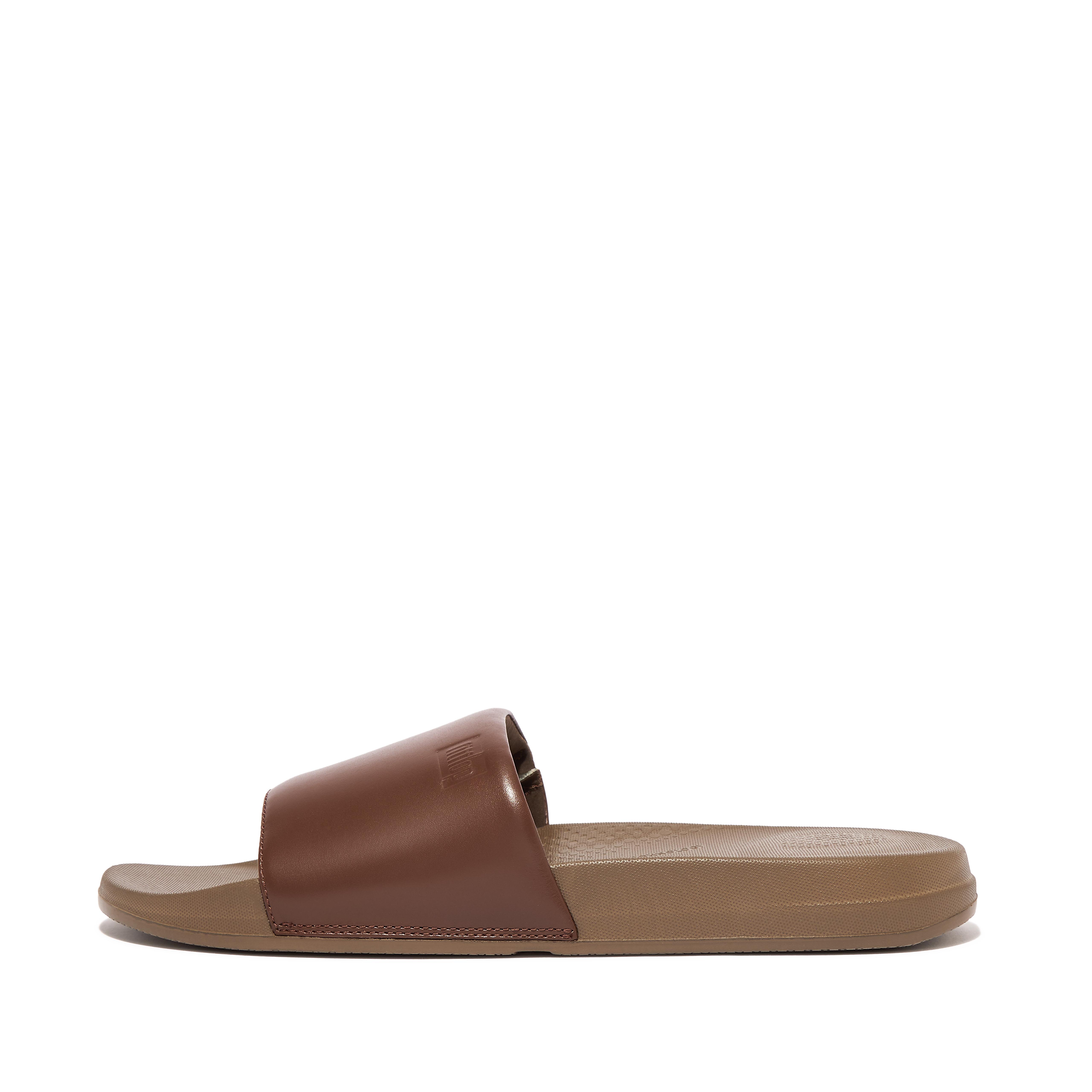 Men's Iqushion Leather Slides FitFlop US