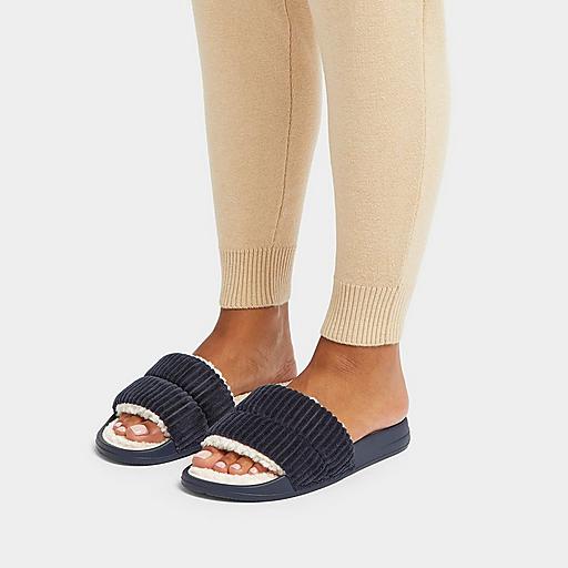 Women s Iqushion Corduroy Polyester Slides FitFlop US