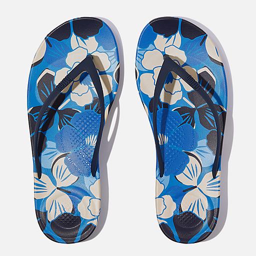 Women's Iqushion Snake-Embossed-Rubber-Tpu Flip-Flops