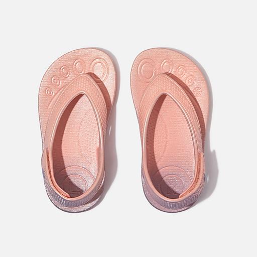 Iqushion Kids Toddler Iridescent Ergonomic Back Strap Flip Flops EVA