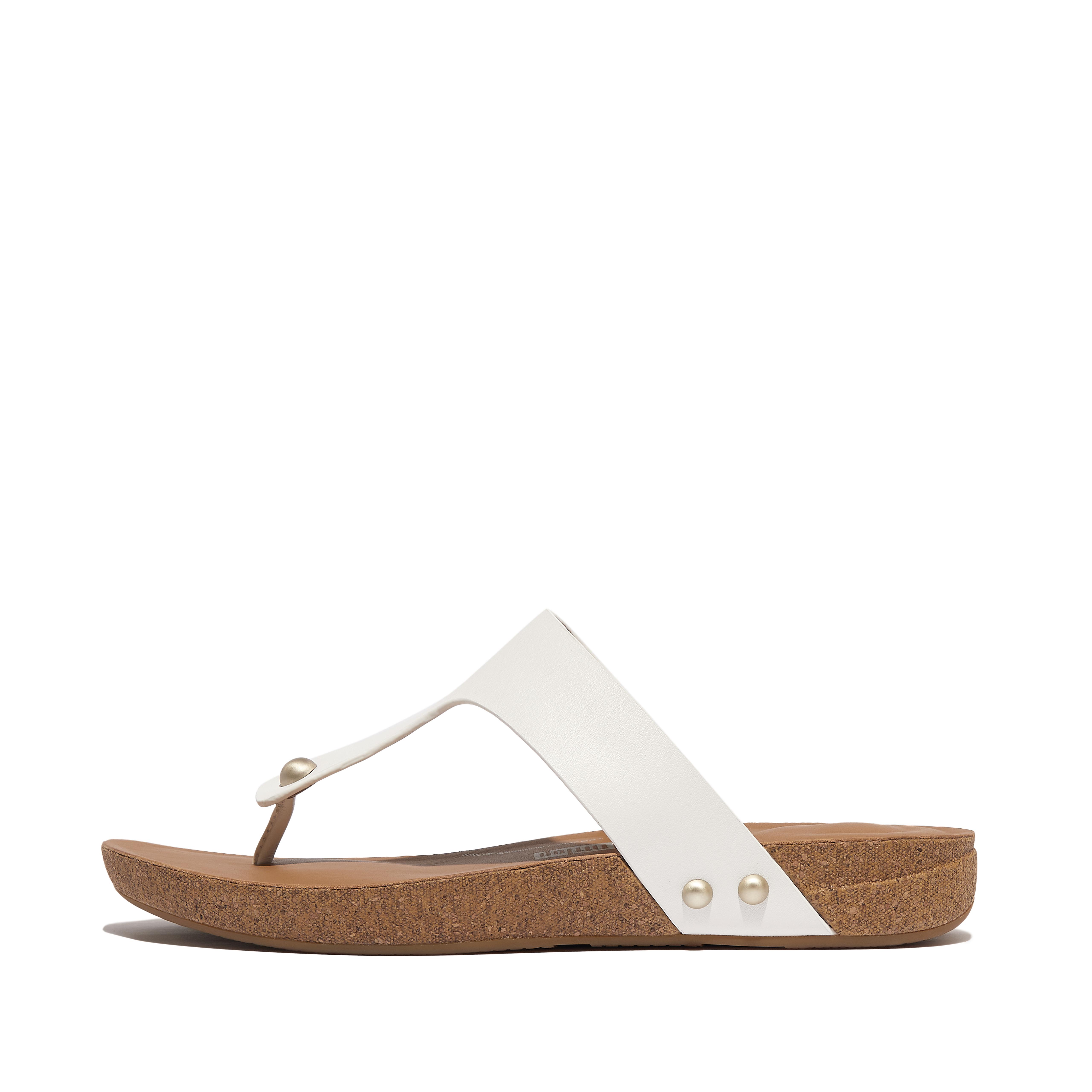 Fitflop Leather Toe-Post Sandals,Urban White