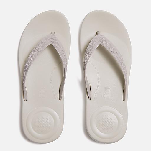 FitFlop Iqushion Mens 8 Timberwolf Beige Ergonomic Flip Flops Rubber Sandal‎ FitFlop iQushion Mens Ergonomic Flip-Flops - Trenton main image 2