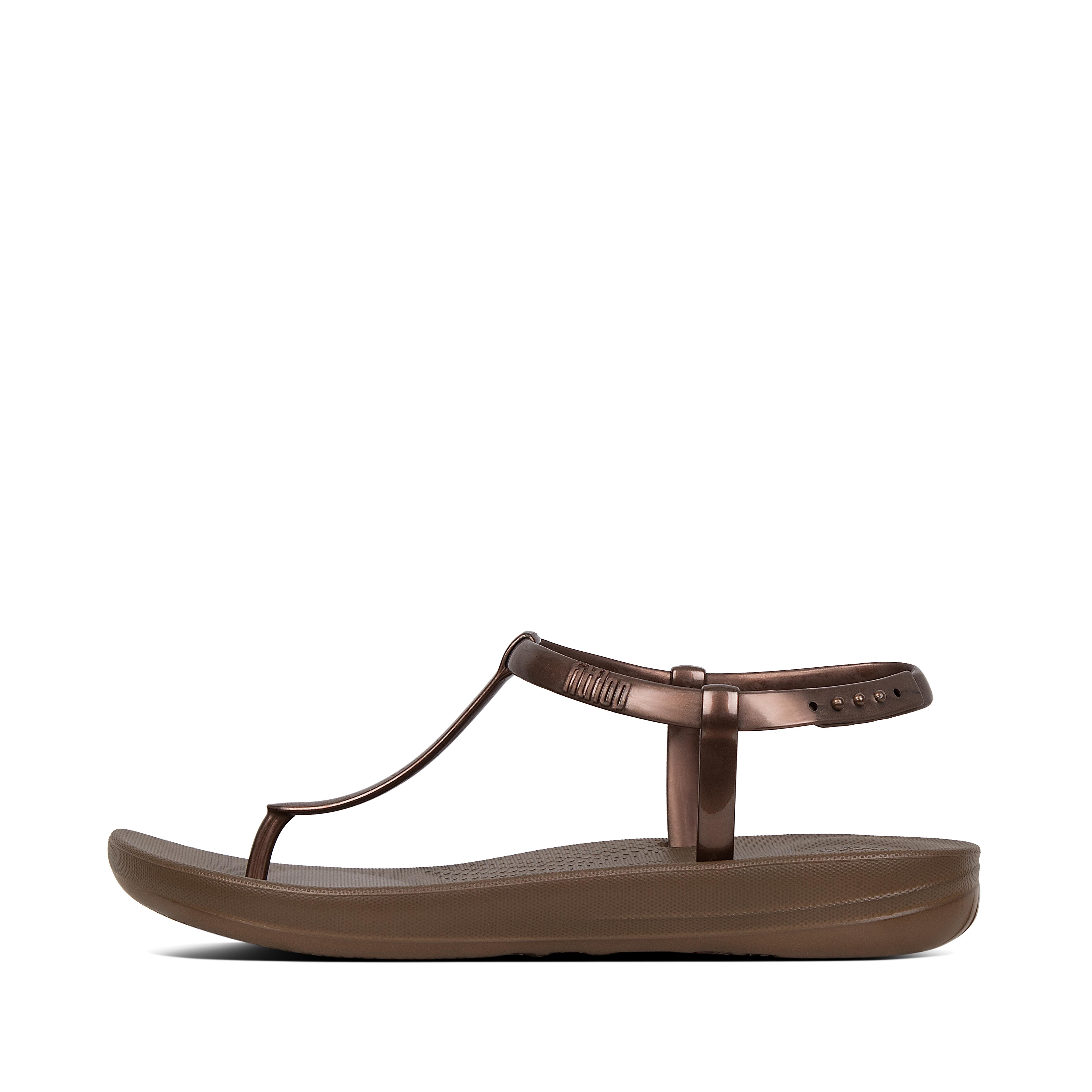 bronze flip flops