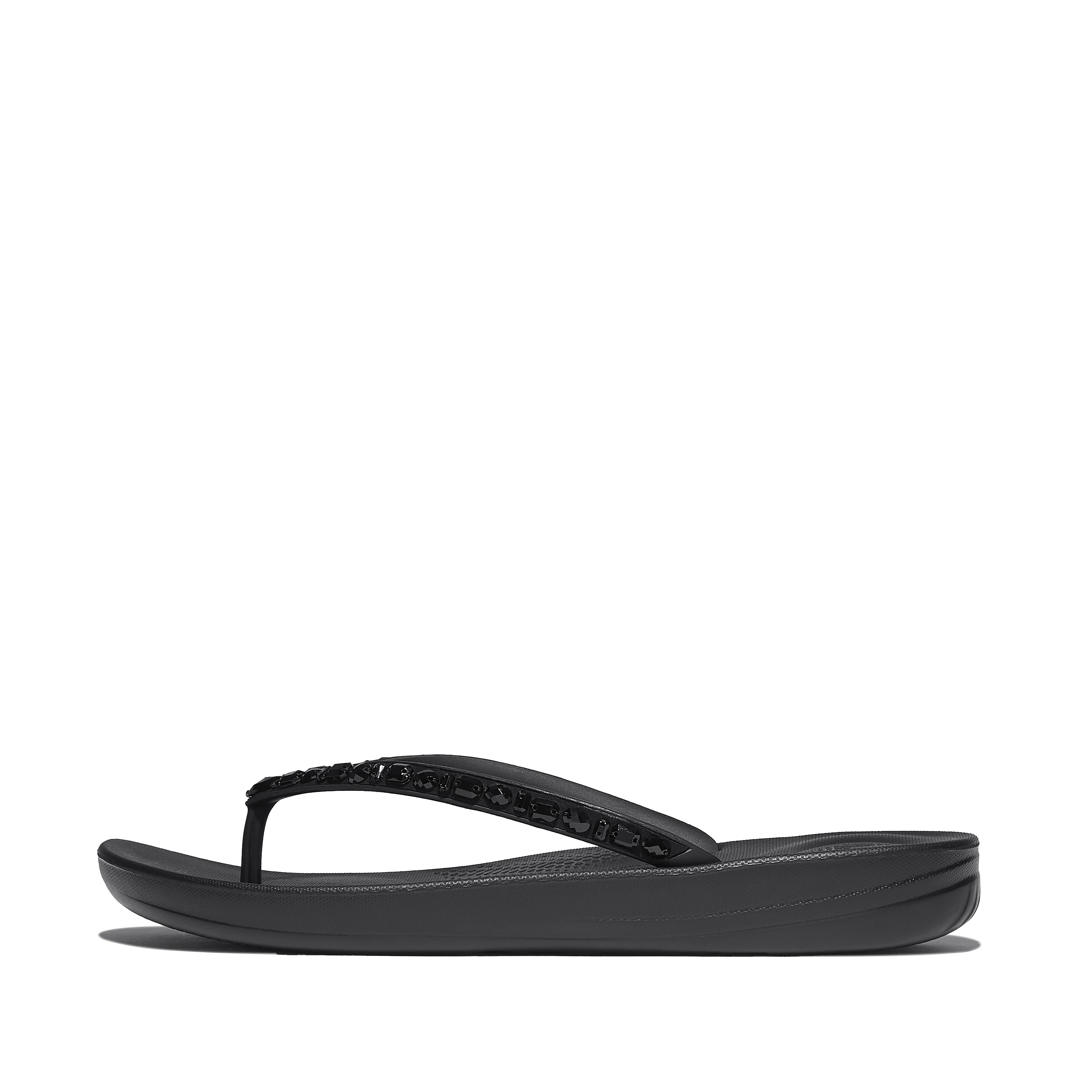 Women IQUSHION Multi-Crystal Ergonomic Flip-Flops Rubber With Crystals