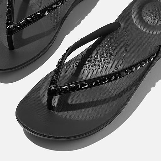 Women's Iqushion Multi-Crystal Rubber Flip-Flops | FitFlop US