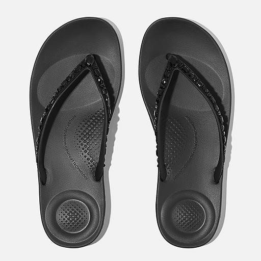 Women's Iqushion Multi-Crystal Rubber Flip-Flops | FitFlop US