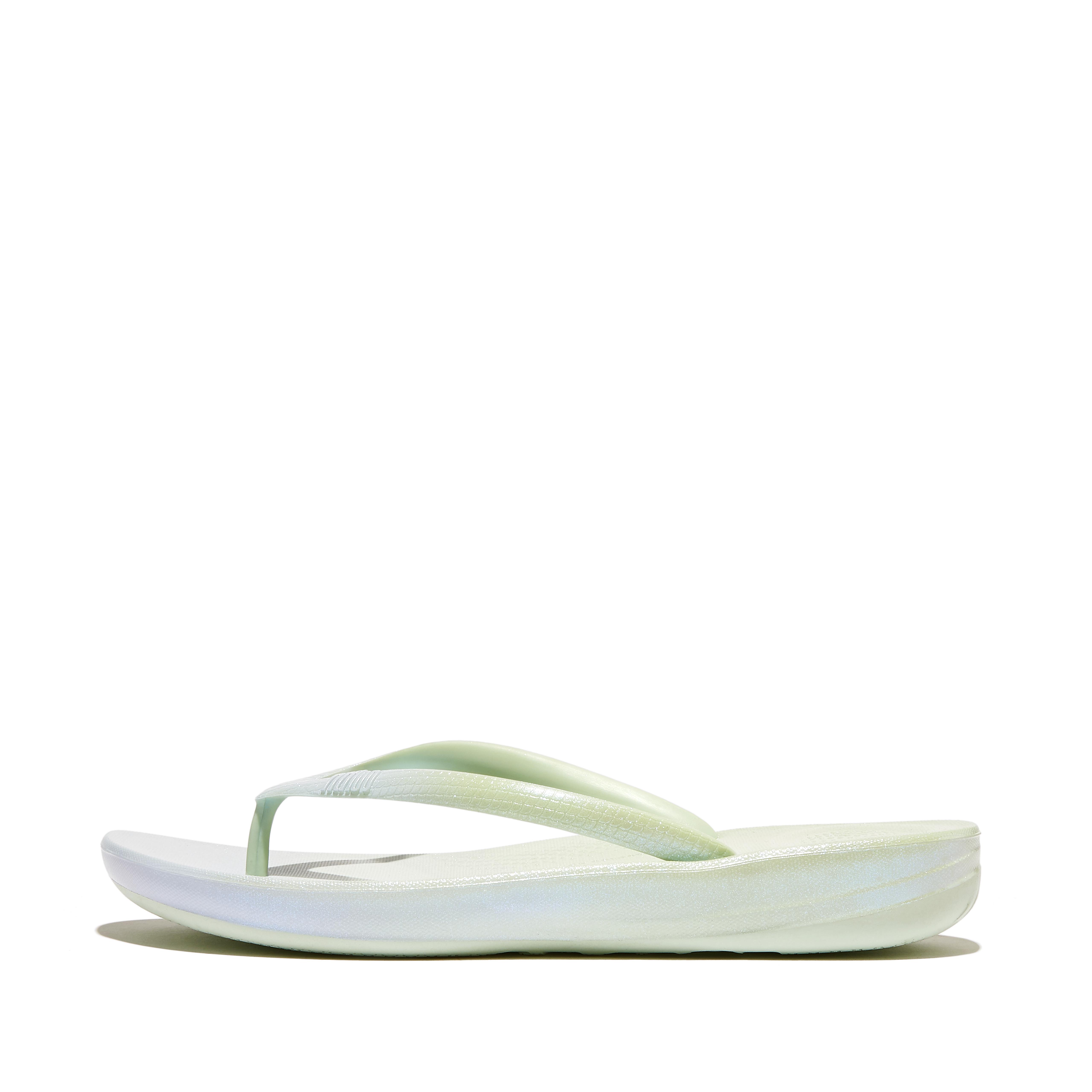 Fitflop Iridescent Ergonomic Flip-Flops,sagebrush/skywash-blue