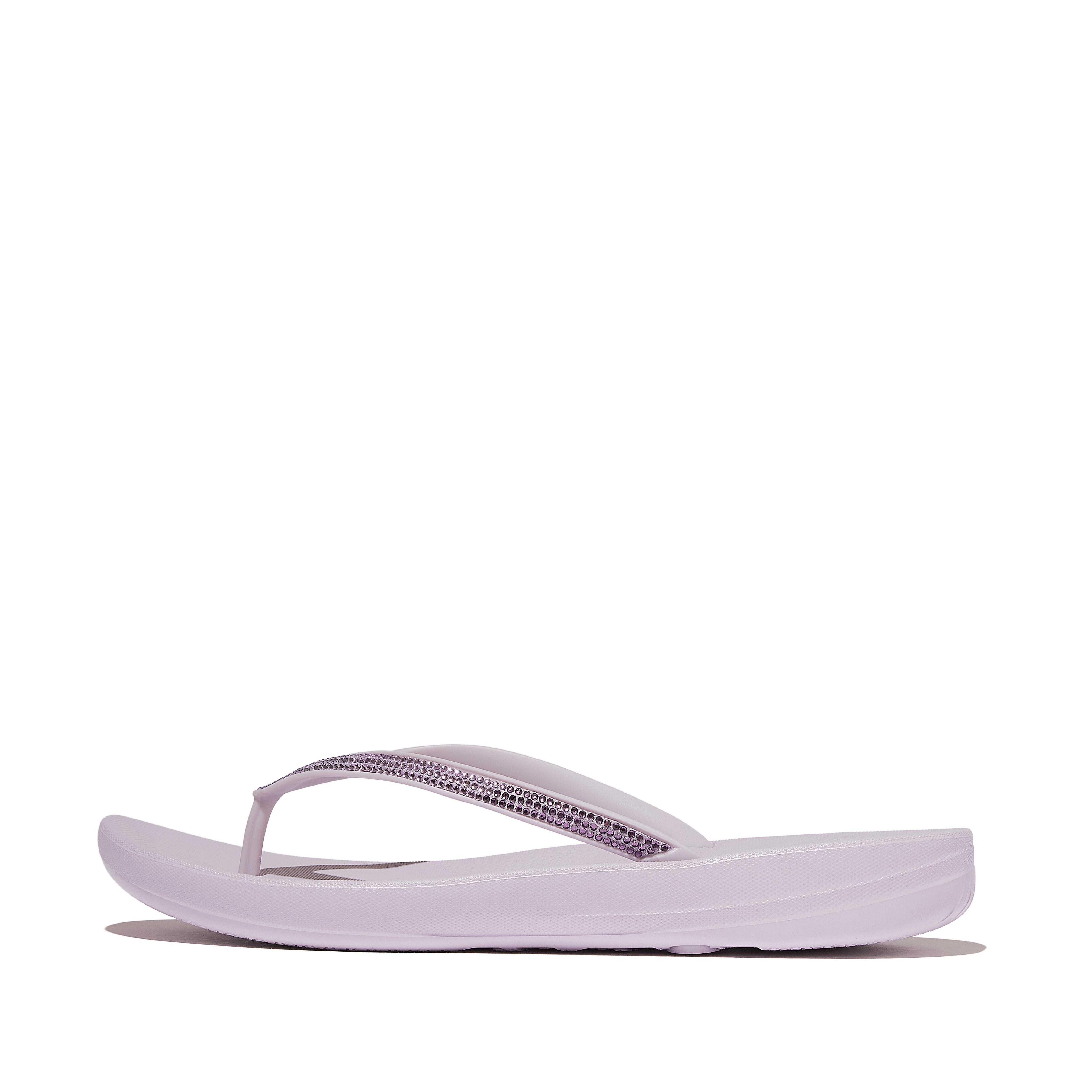 Women IQUSHION Ombré-Sparkle Flip-Flops Rubber With Crystals
