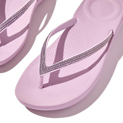 Women's Iqushion Rubber-Tpu-Embellished-With-Crystals Toe-Thongs | FitFlop  UK