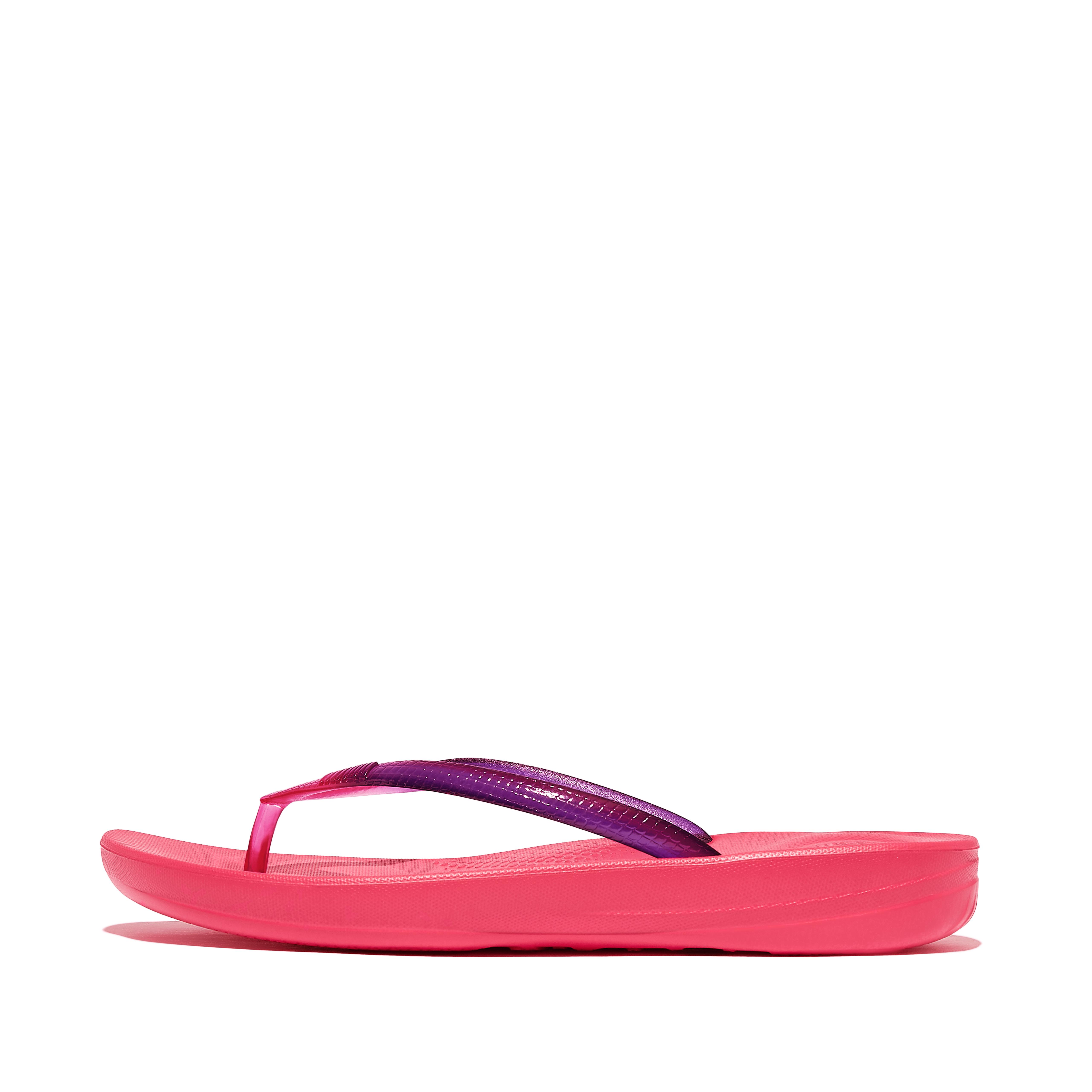 Women IQUSHION Ombré Transparent Ergonomic Flip-Flops Snake-Embossed Rubber (TPU), Full Price