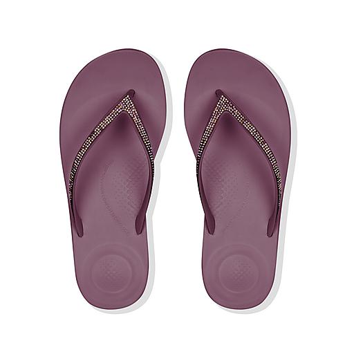 FitFlop iQushion Purple Sparkle Flip Flops