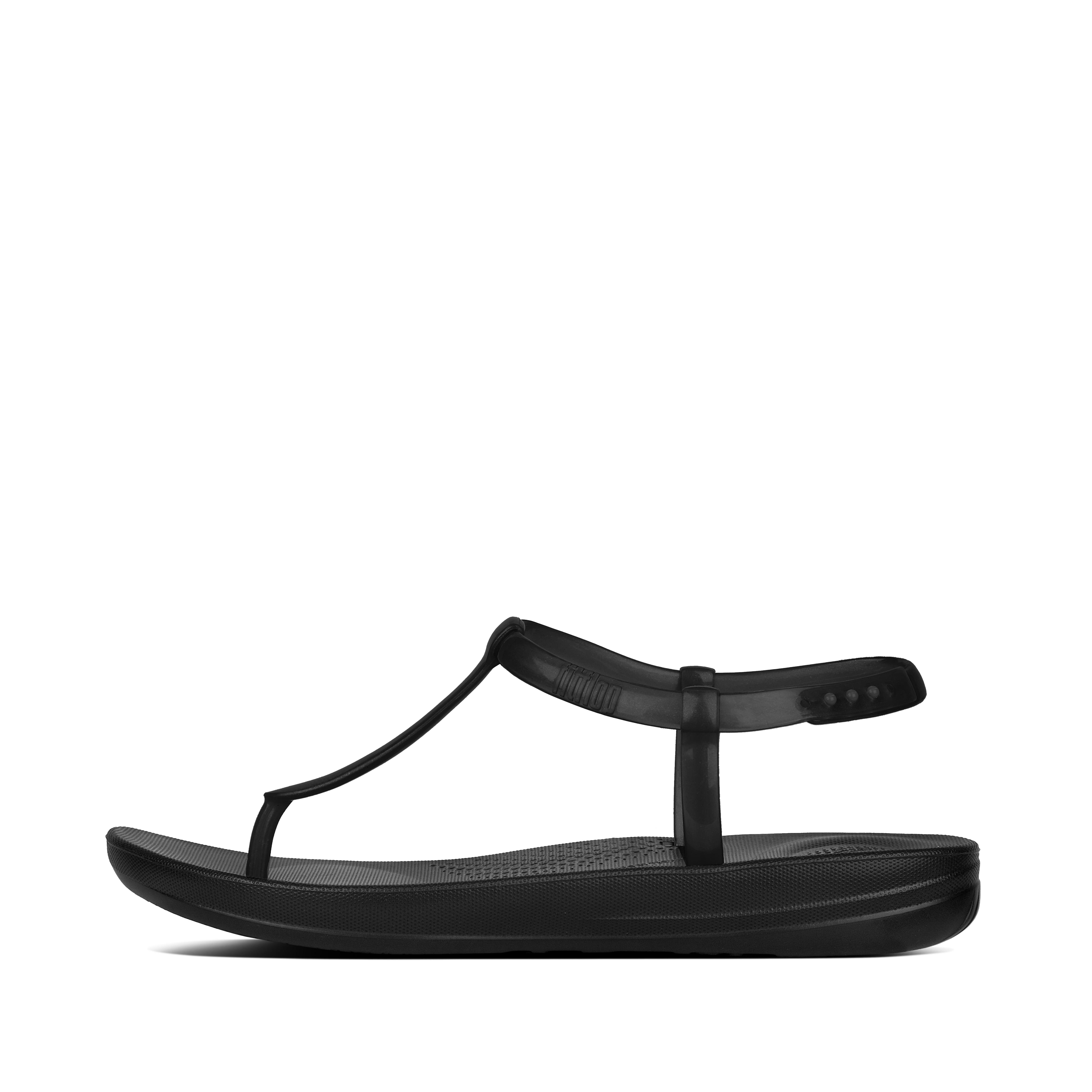 black back strap sandals