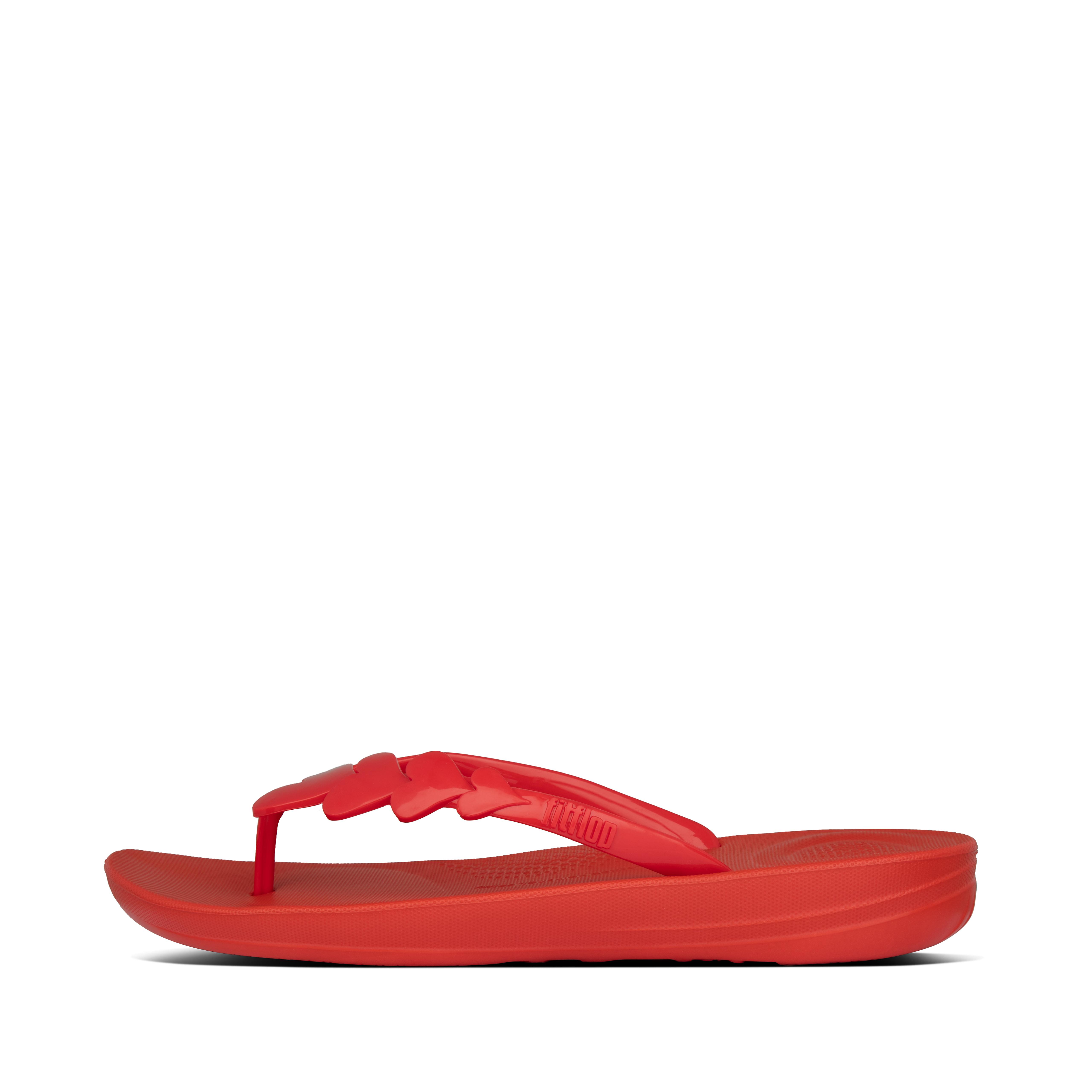 girls red flip flops