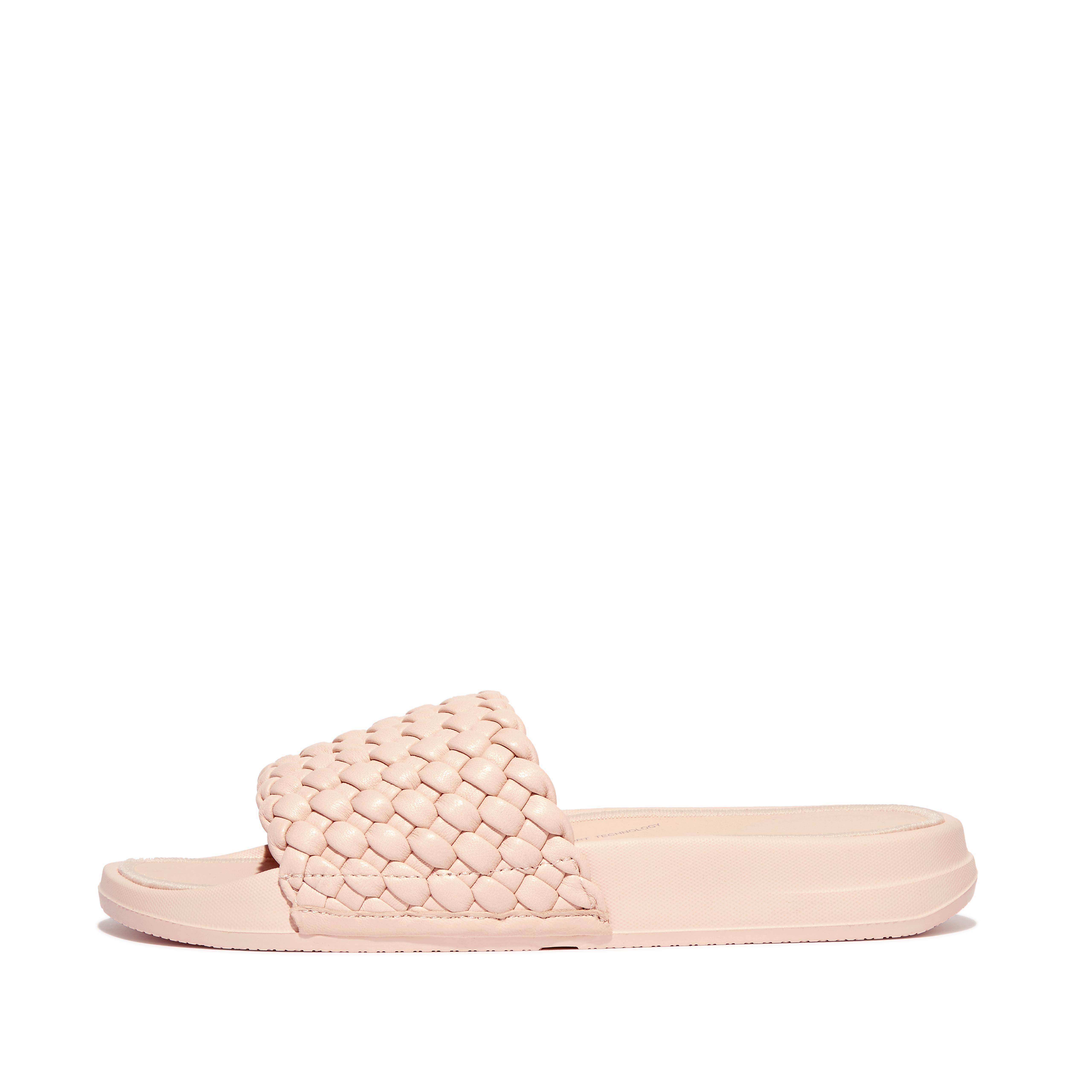 Women's Iqushion Leather Slides | FitFlop EU