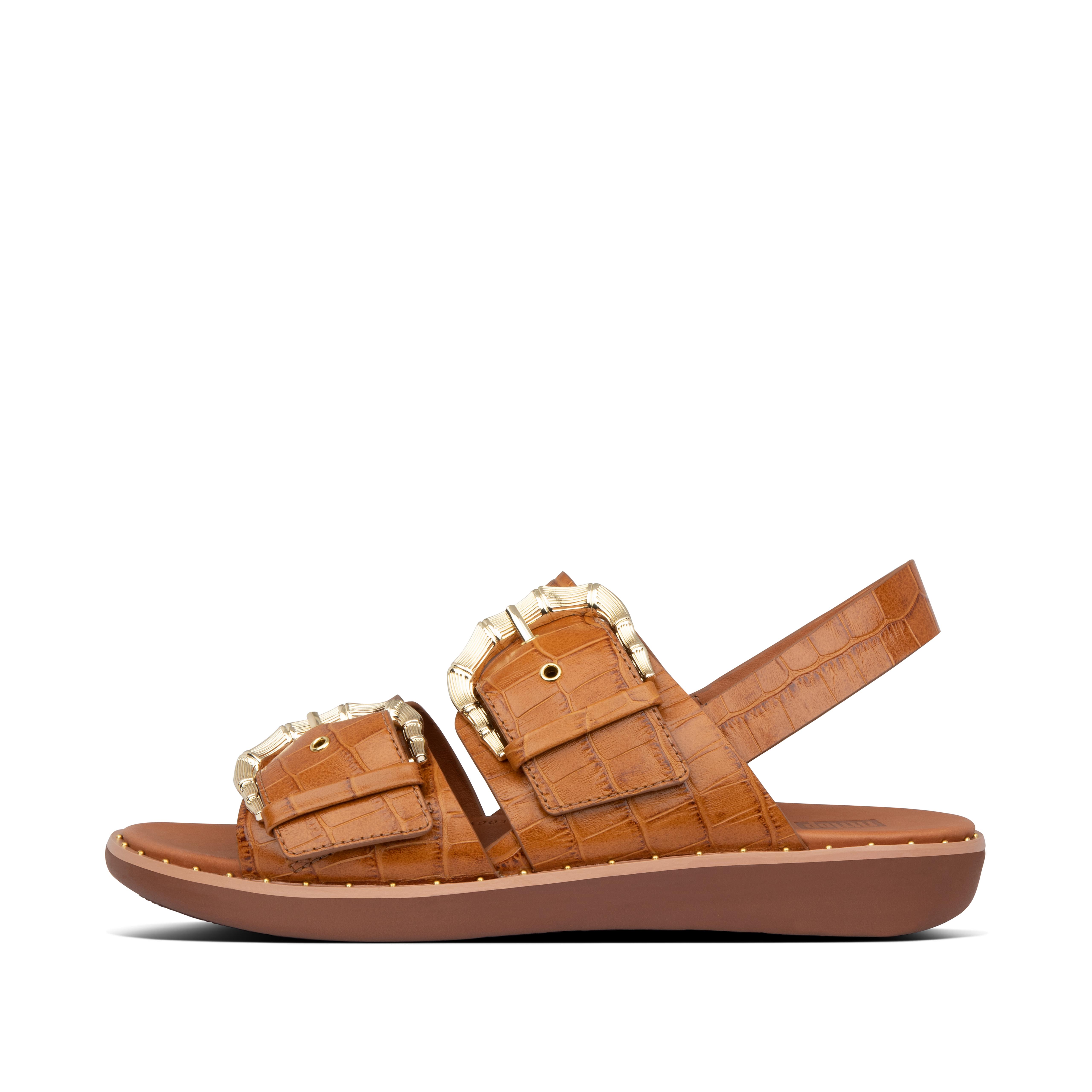 tan slip on sandals