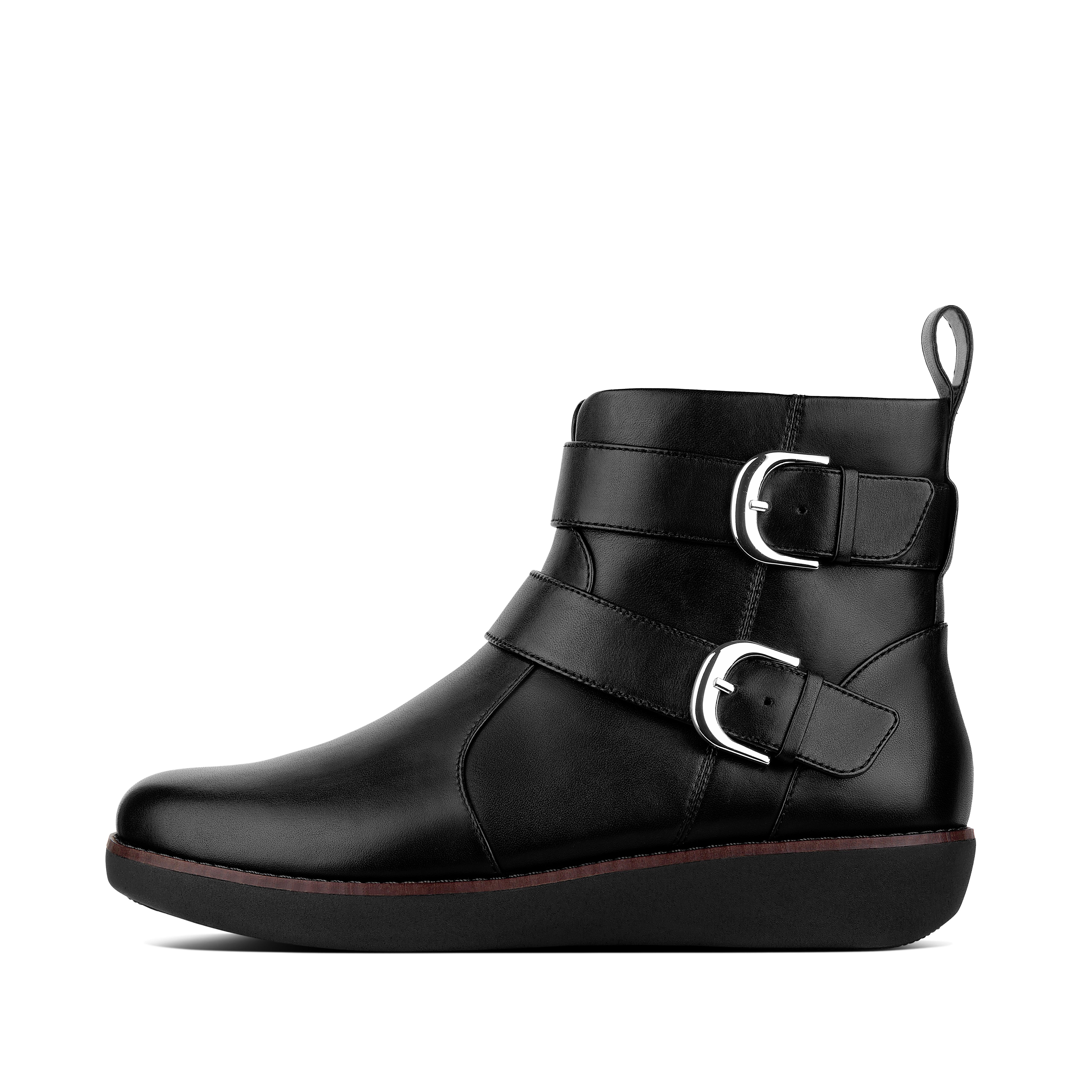 fitflop laila double buckle ankle boots
