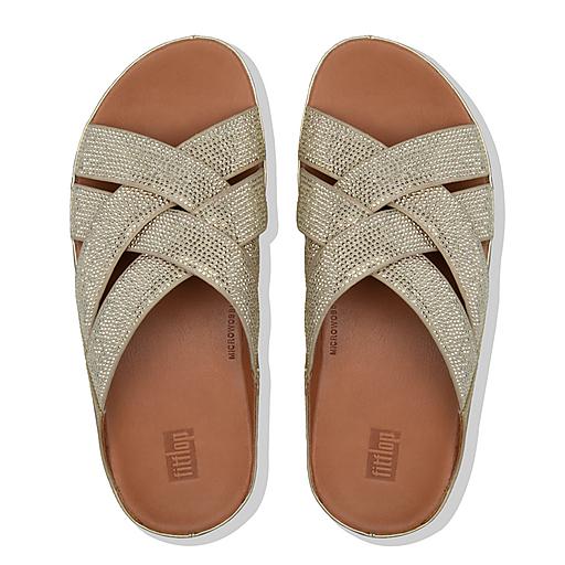 Women s Lattice Microfibre Slides FitFlop EU