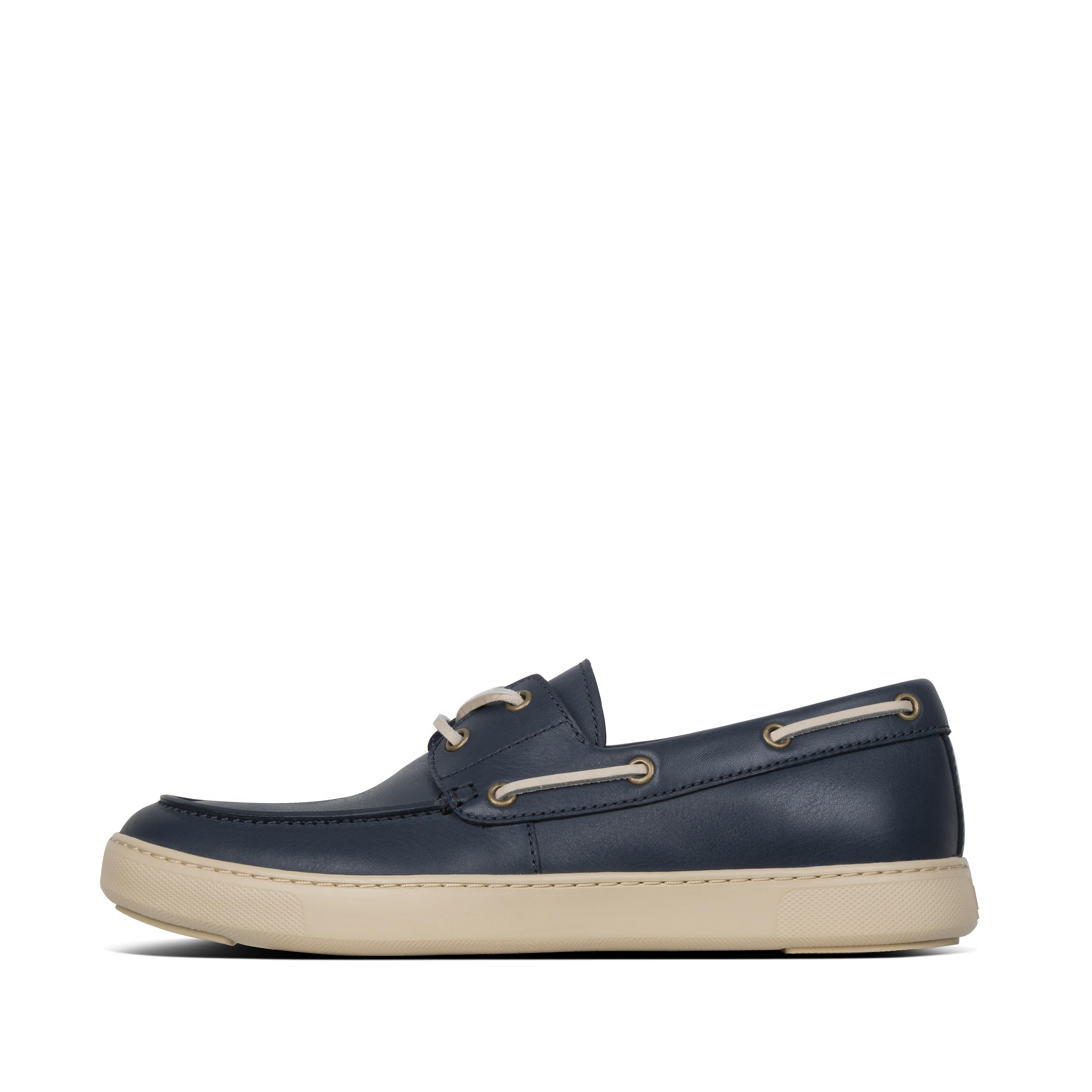 navy boat shoes