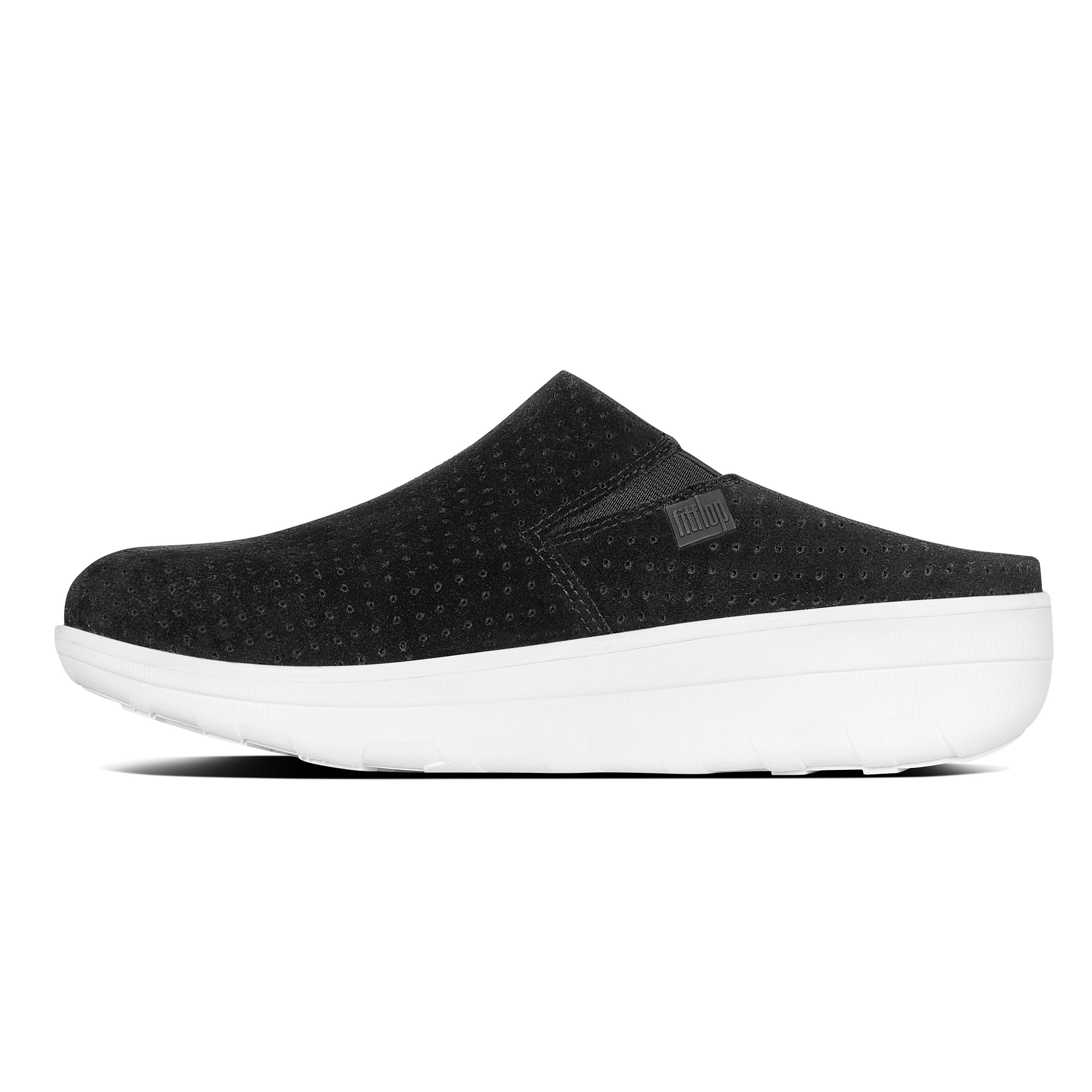fitflop suede clogs