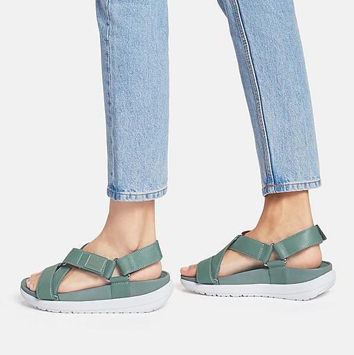 Women s Loosh Leather Cross Strap Sandals FitFlop CA
