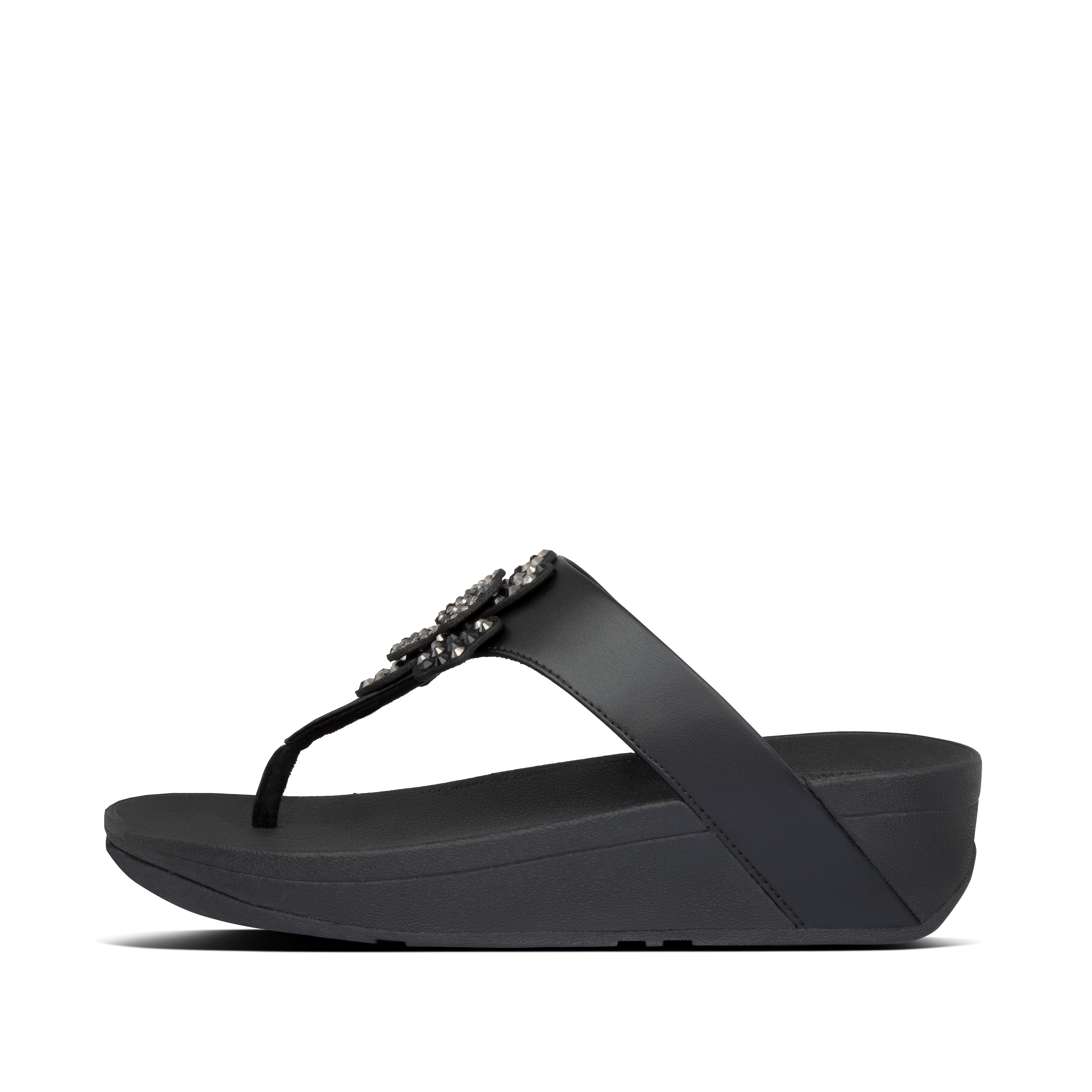 Women s Lottie Microfibre Toe Post Sandals FitFlop US