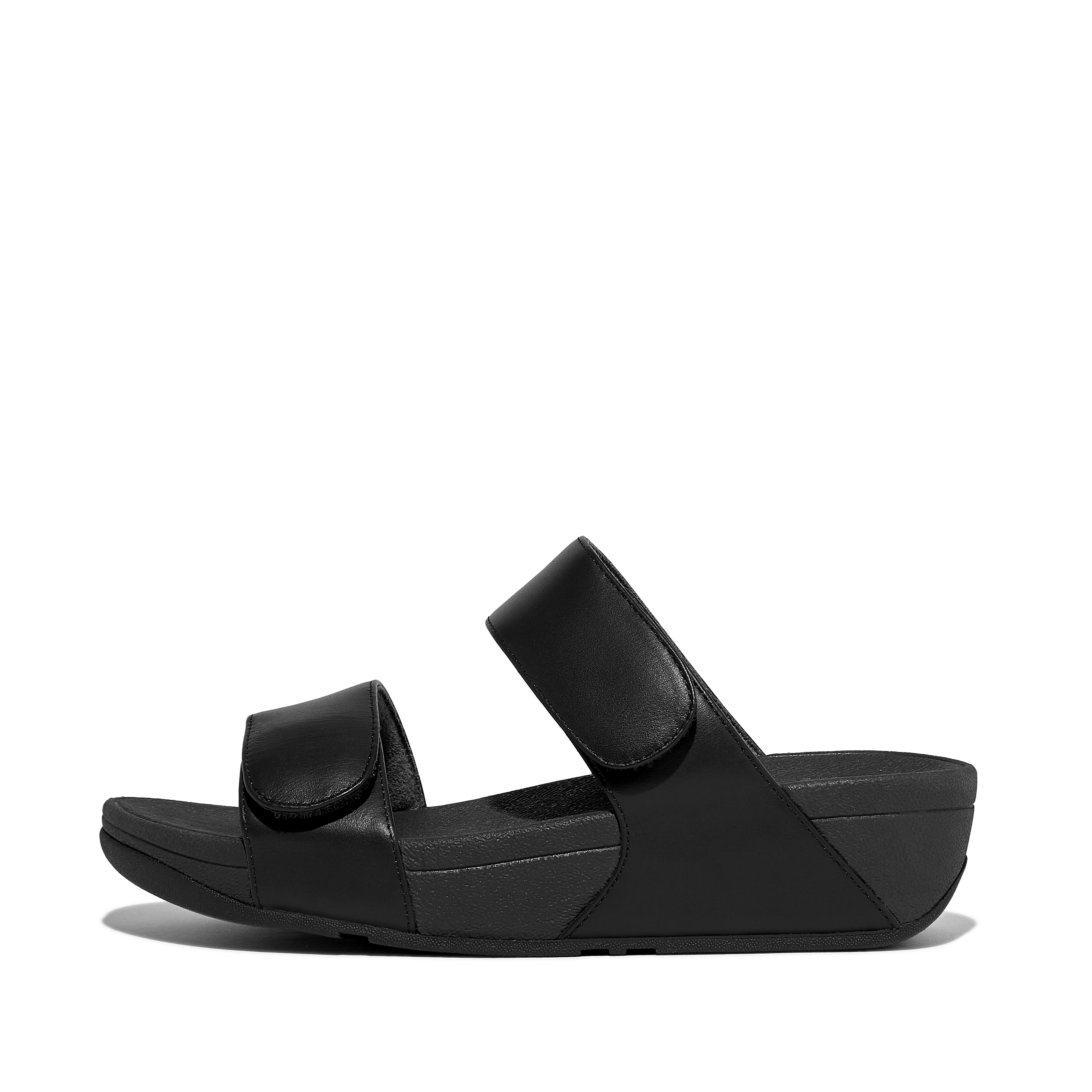 Women's Lulu Adjustable Metallic Leather Slides | FitFlop UK