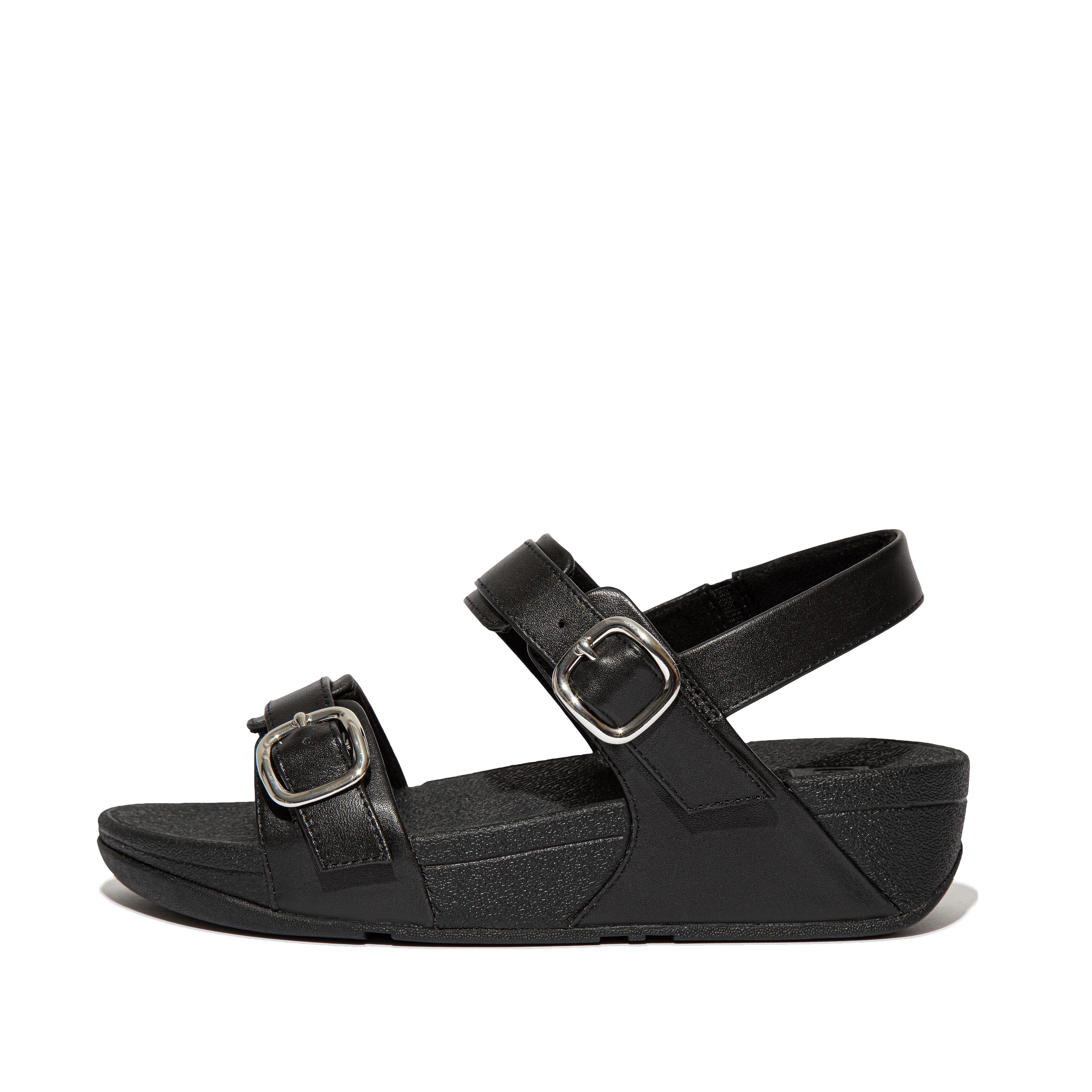 핏플랍 샌들 FitFlop LULU Adjustable Leather Sandals,All Black
