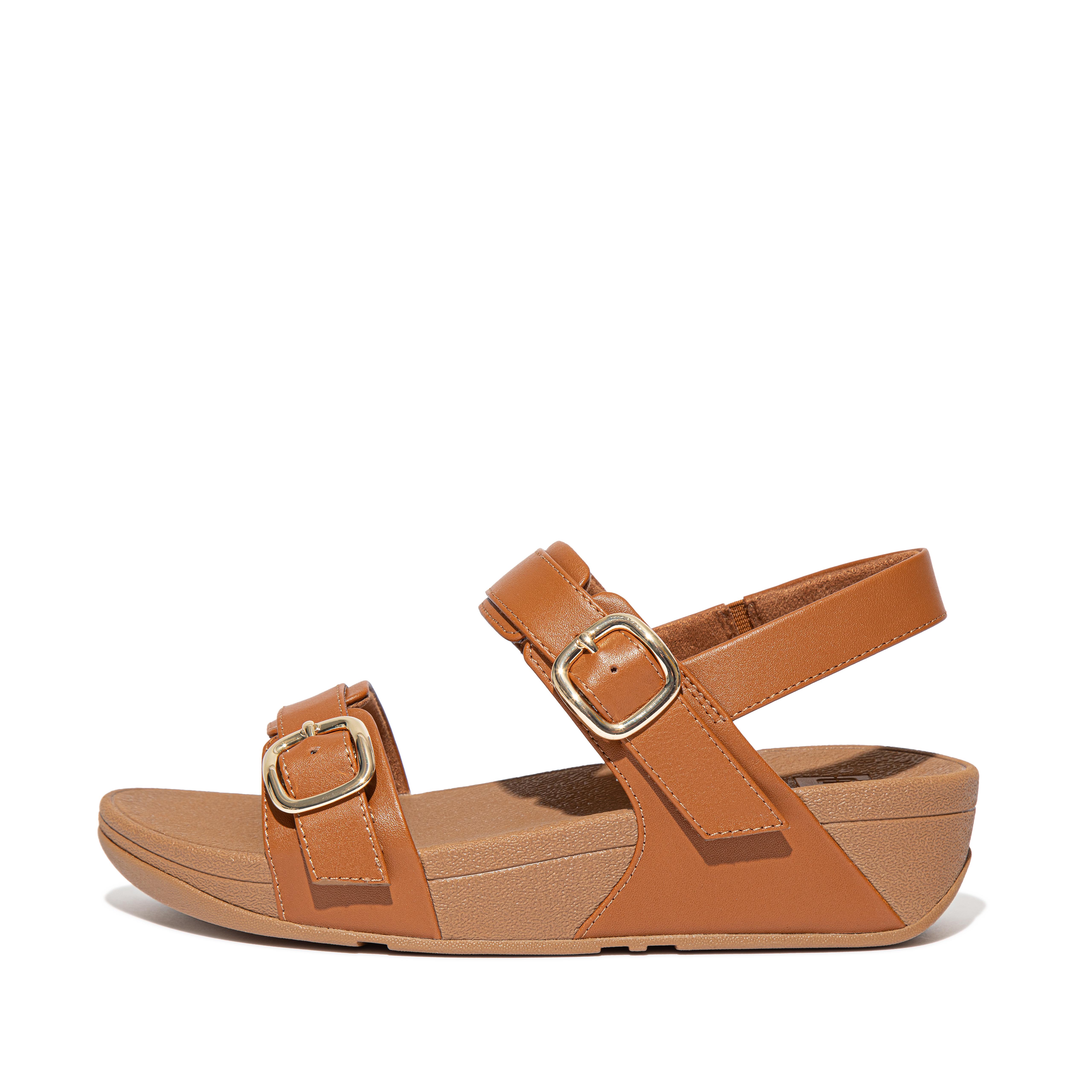 Fitflop Adjustable Leather Sandals,Light Tan