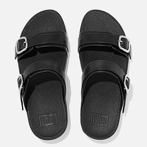 Amazon.com: FitFlop Women's LULU Adjustable Leather Slides : Clothing,  Shoes & Jewelry