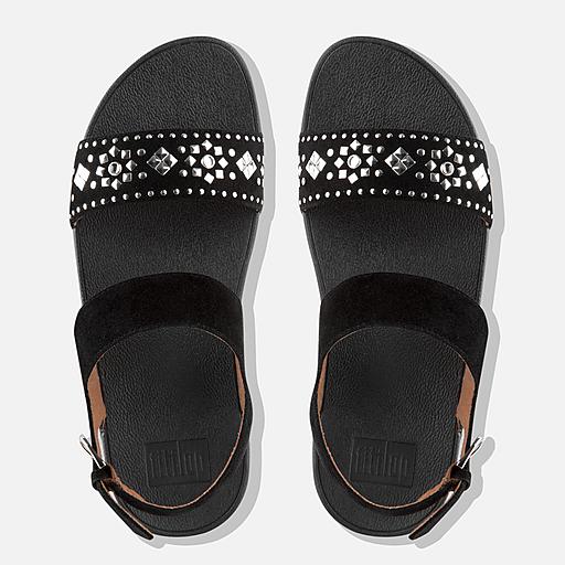 Grey suede back strap sandals shop