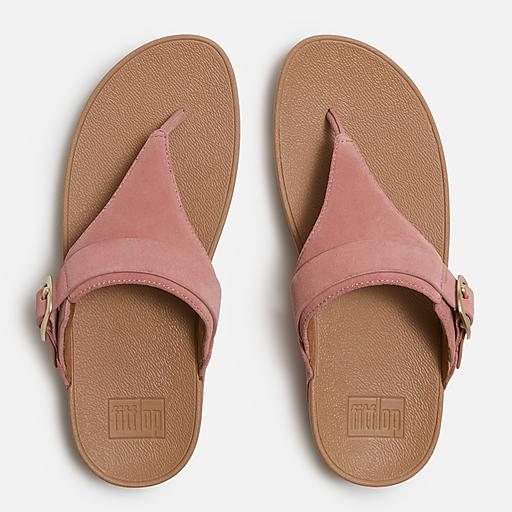 靴 FitFlop TOE POST Nude Rose Mix US 07 Women's Lulu Buckle Suede Toe-Posts | FitFlop US