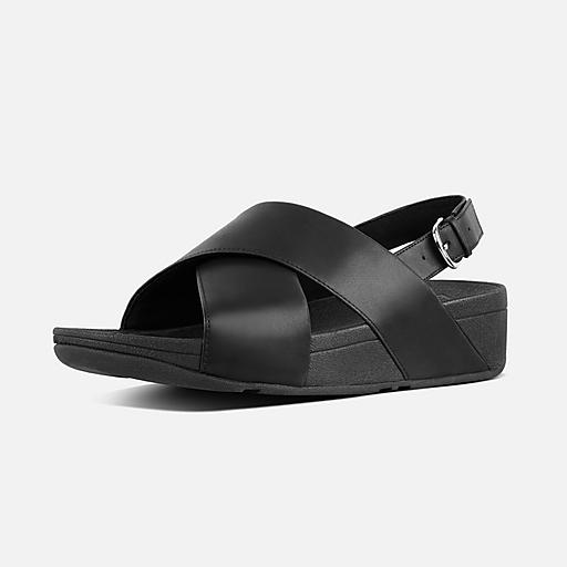 Women s Lulu Criss Cross Leather Back Strap Sandals FitFlop CA