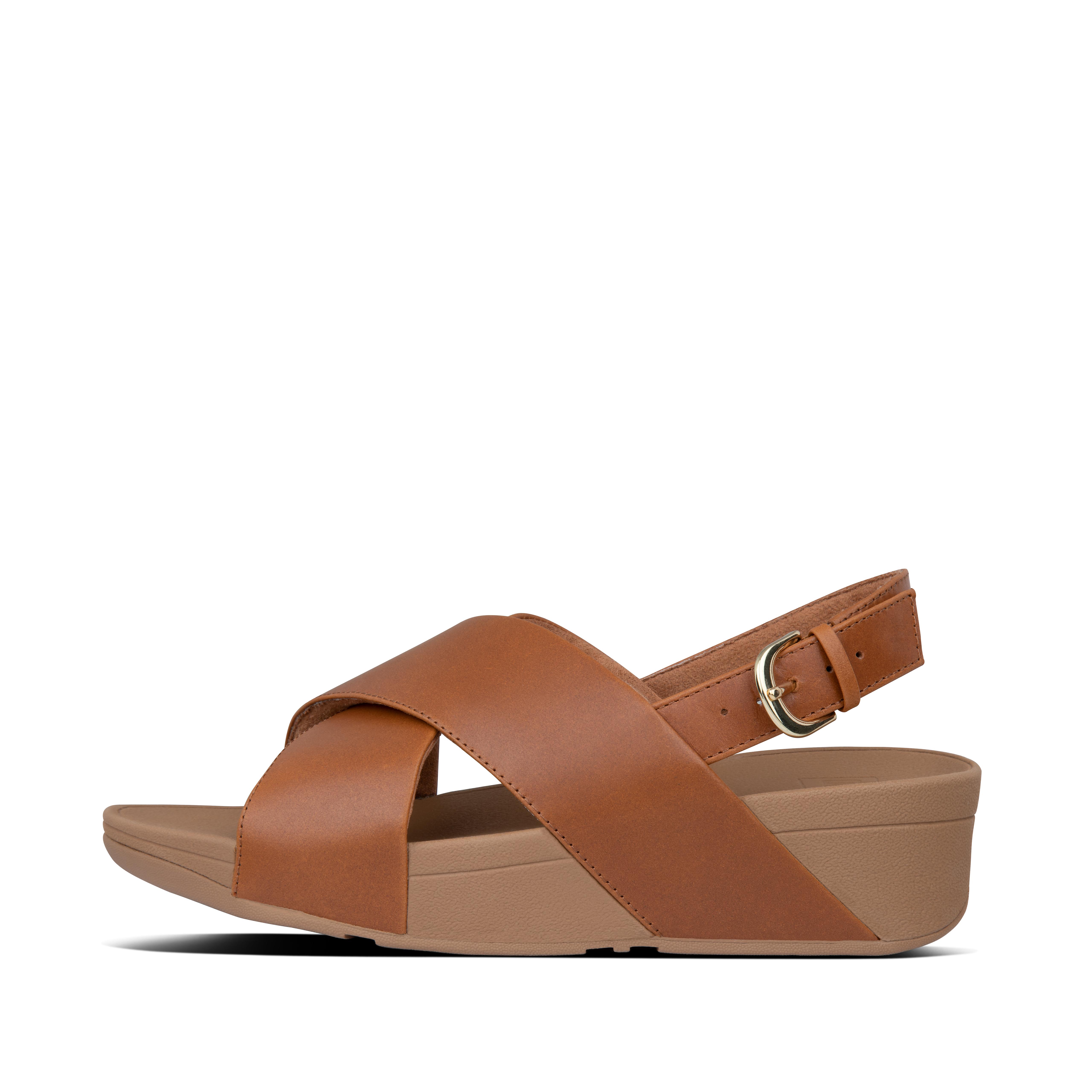 brown suede back strap sandal