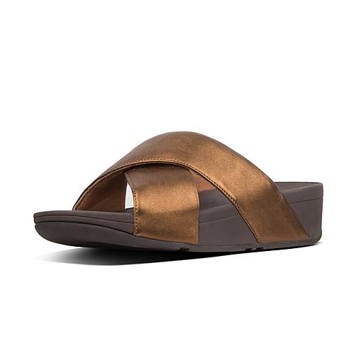 Women's Criss Cross Sandal, Luxurious Leather Slides