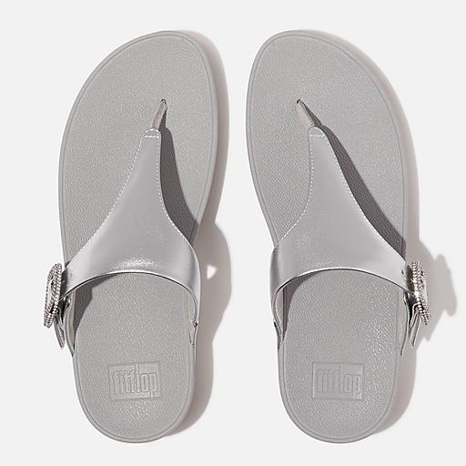 Silver fashion sparkly fitflops