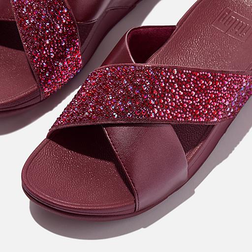 ◆Fitflop◆ [Lulu] Multi Glitter Pink Women's Slides LULU-MULTI-TONAL-GLITTER-TOE-
