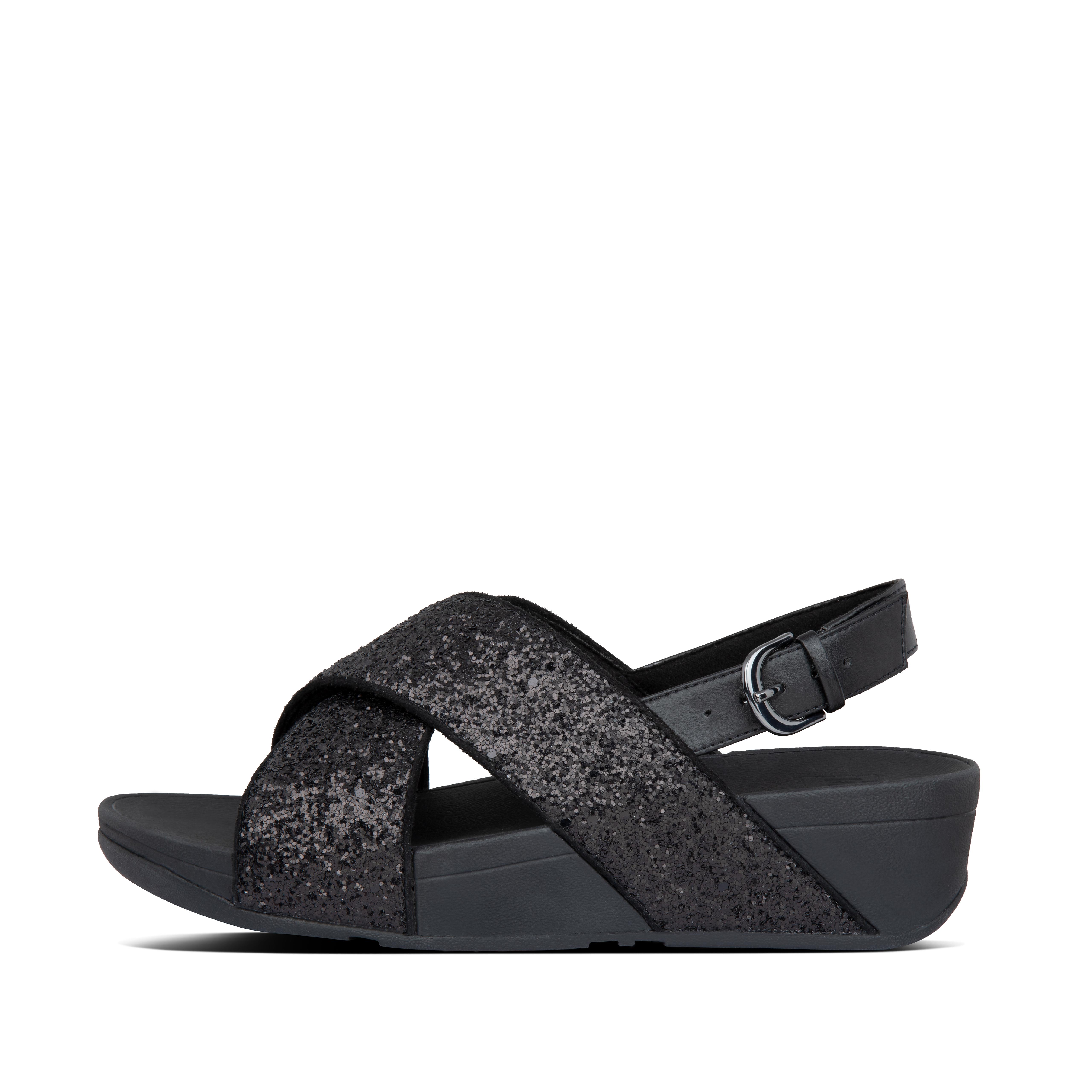 black back strap sandals