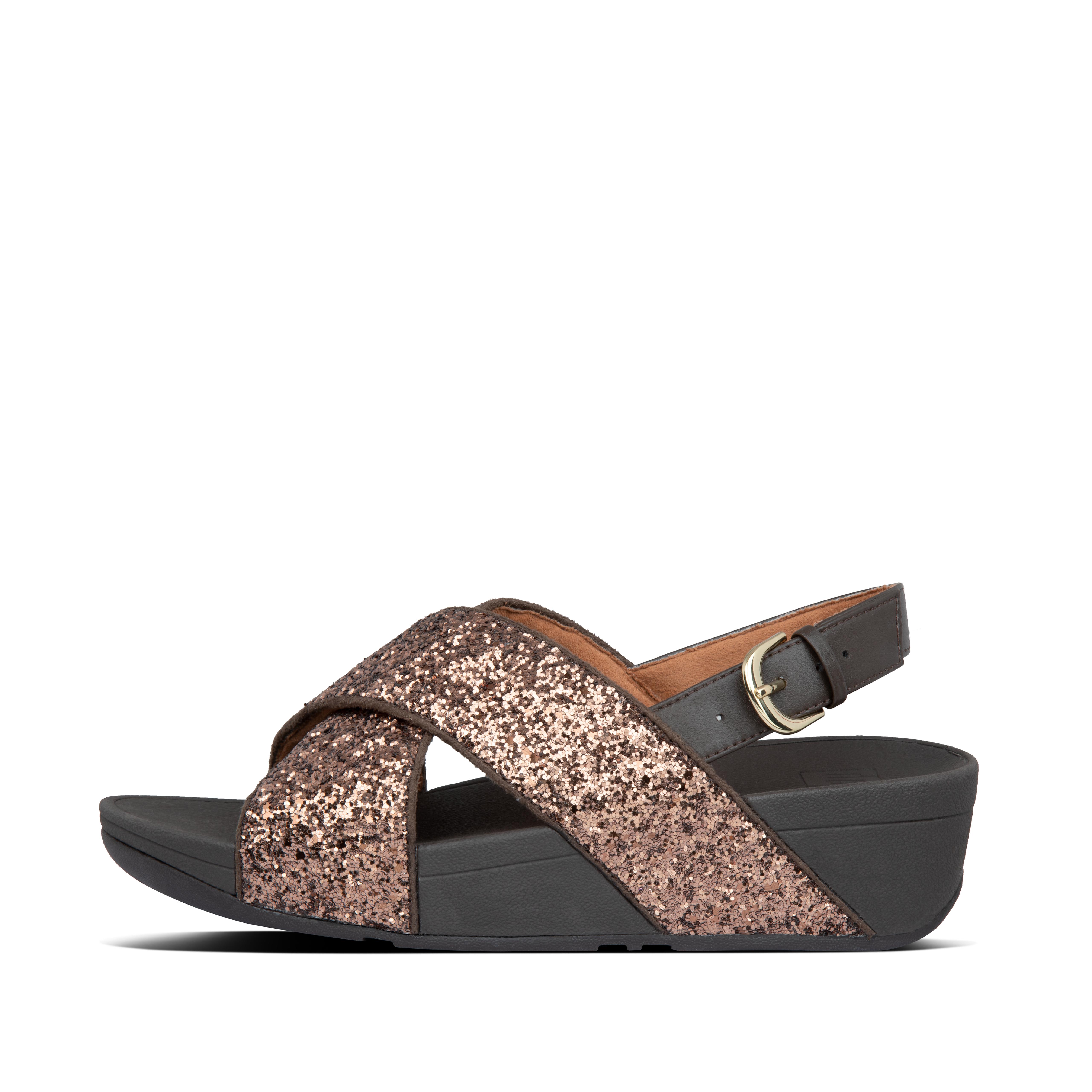 2 strap glitter sandals
