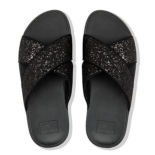 Lulu glitter cross slides new arrivals