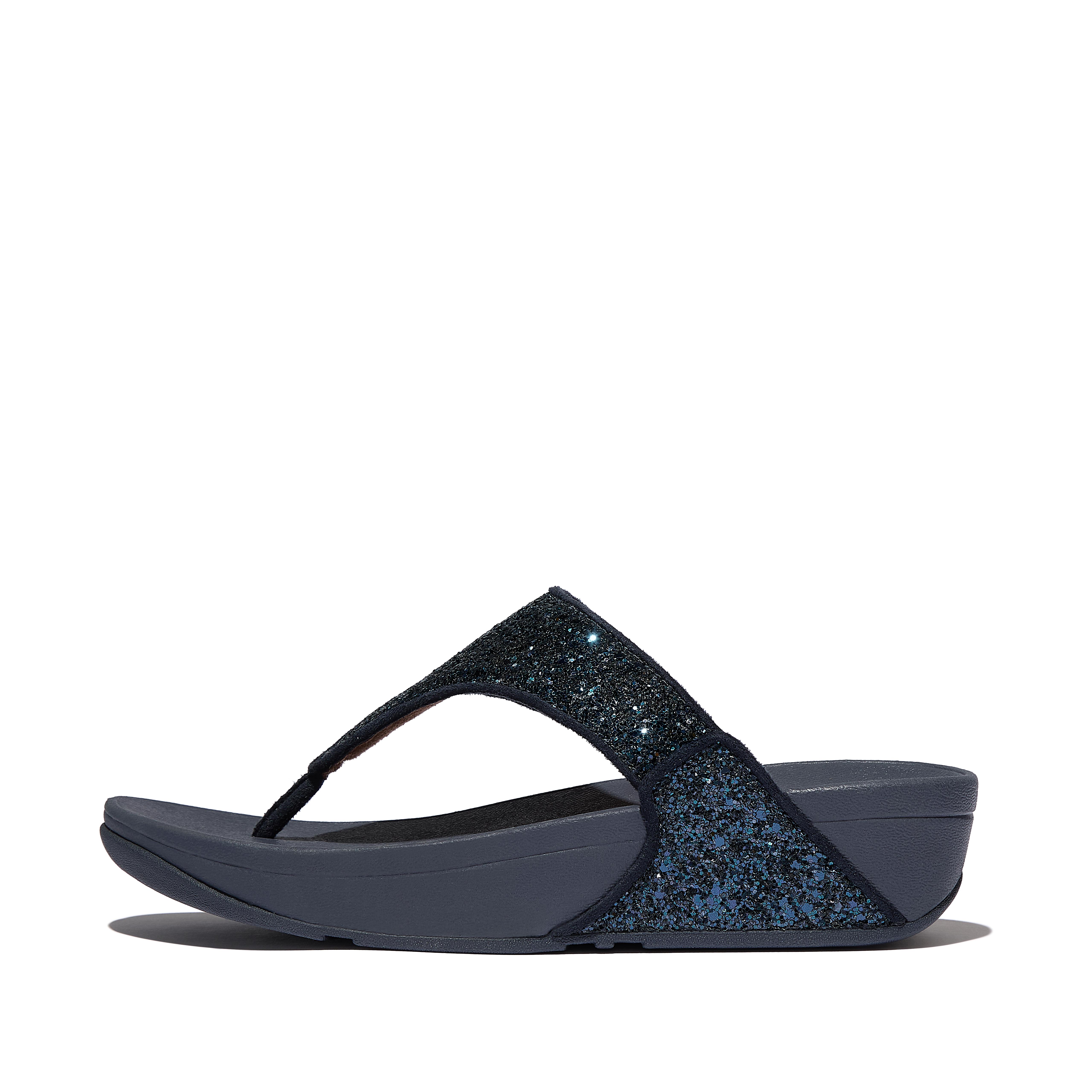 navy blue sparkly flip flops