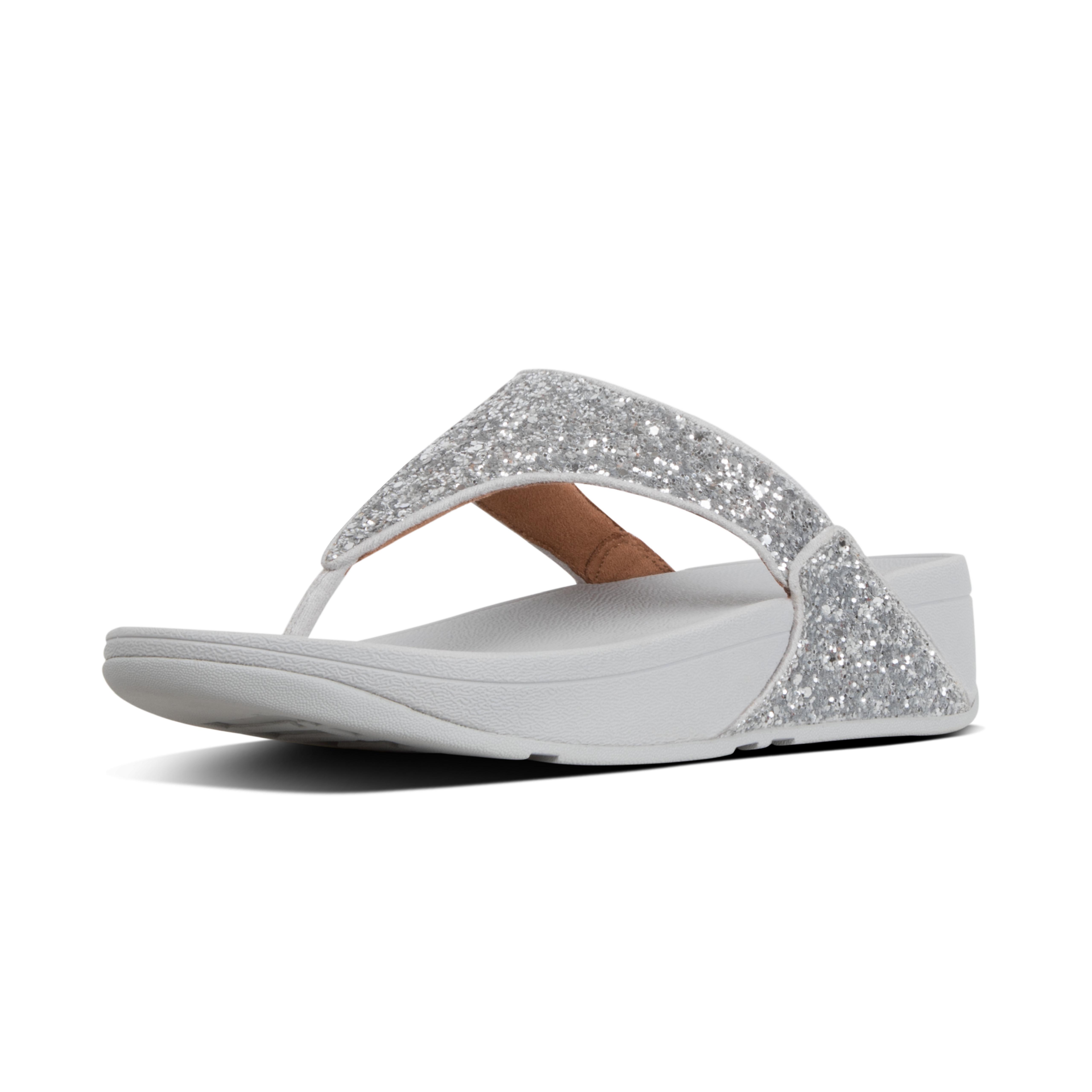 silver toe post sandals