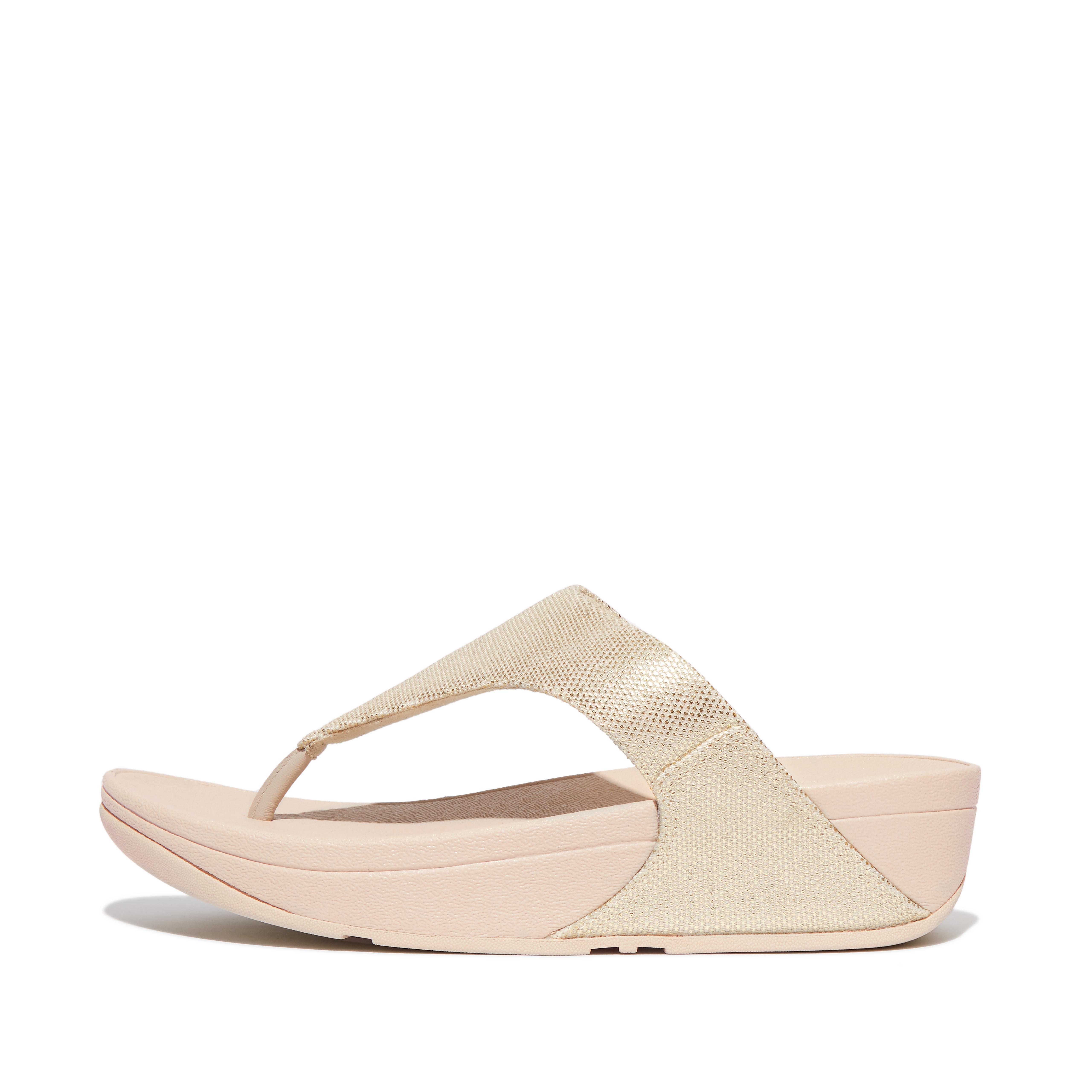 Women's Lulu Canvas-Leather Toe-Thongs