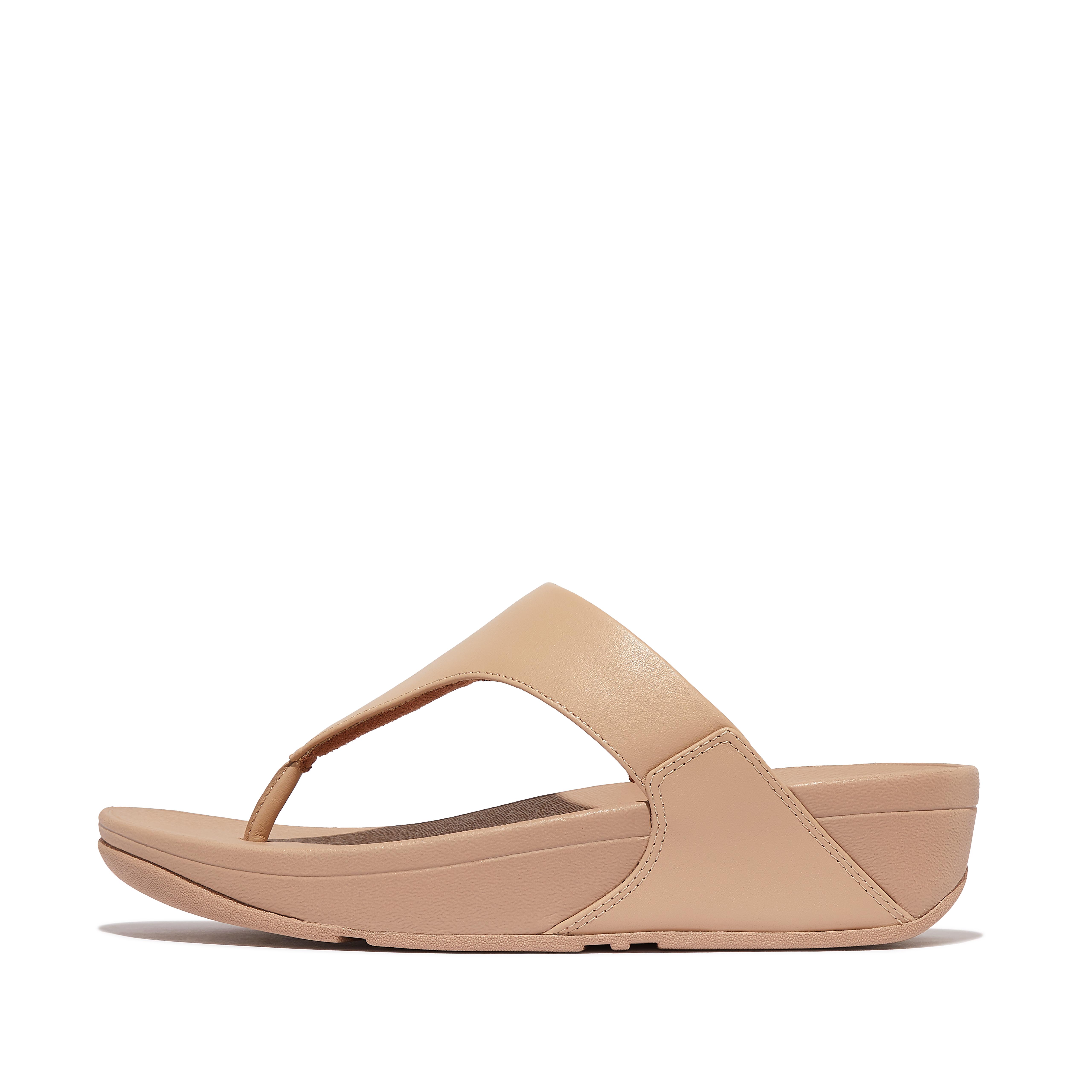 Women LULU Leather Toe-Post Sandals, Full Price